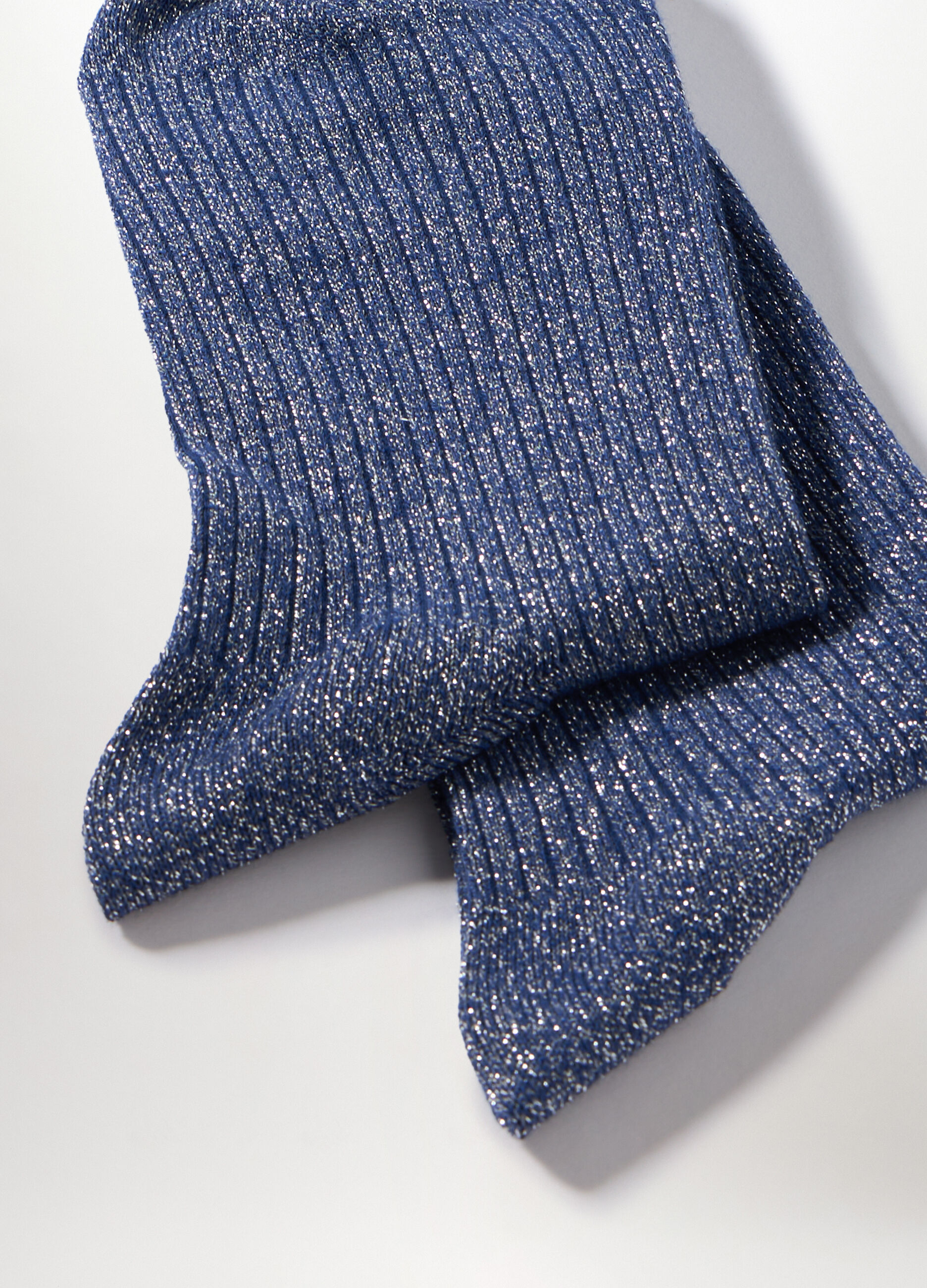 Calze misto cotone con filo lurex donna_1