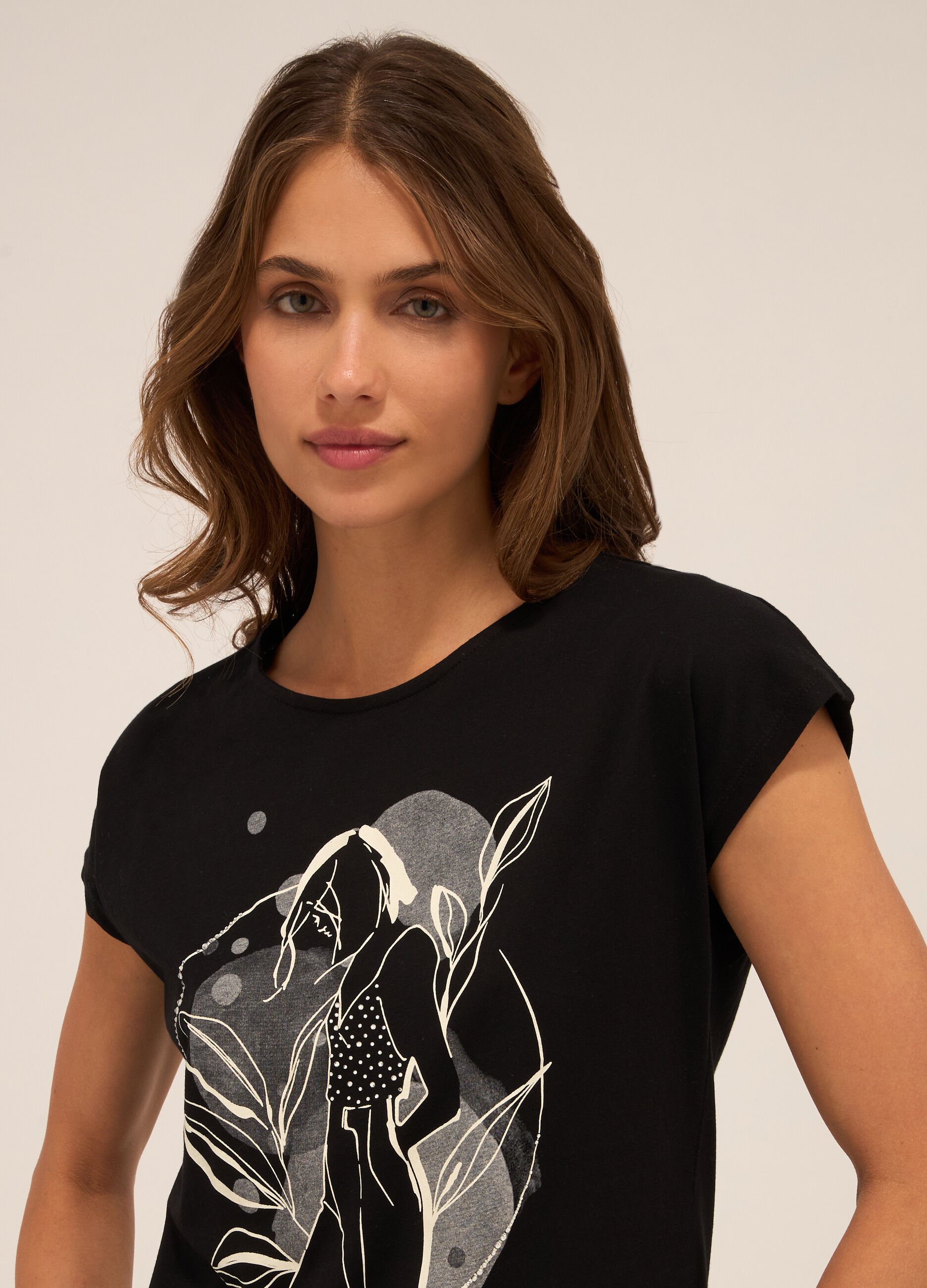 T-shirt in jersey di puro cotone donna_2