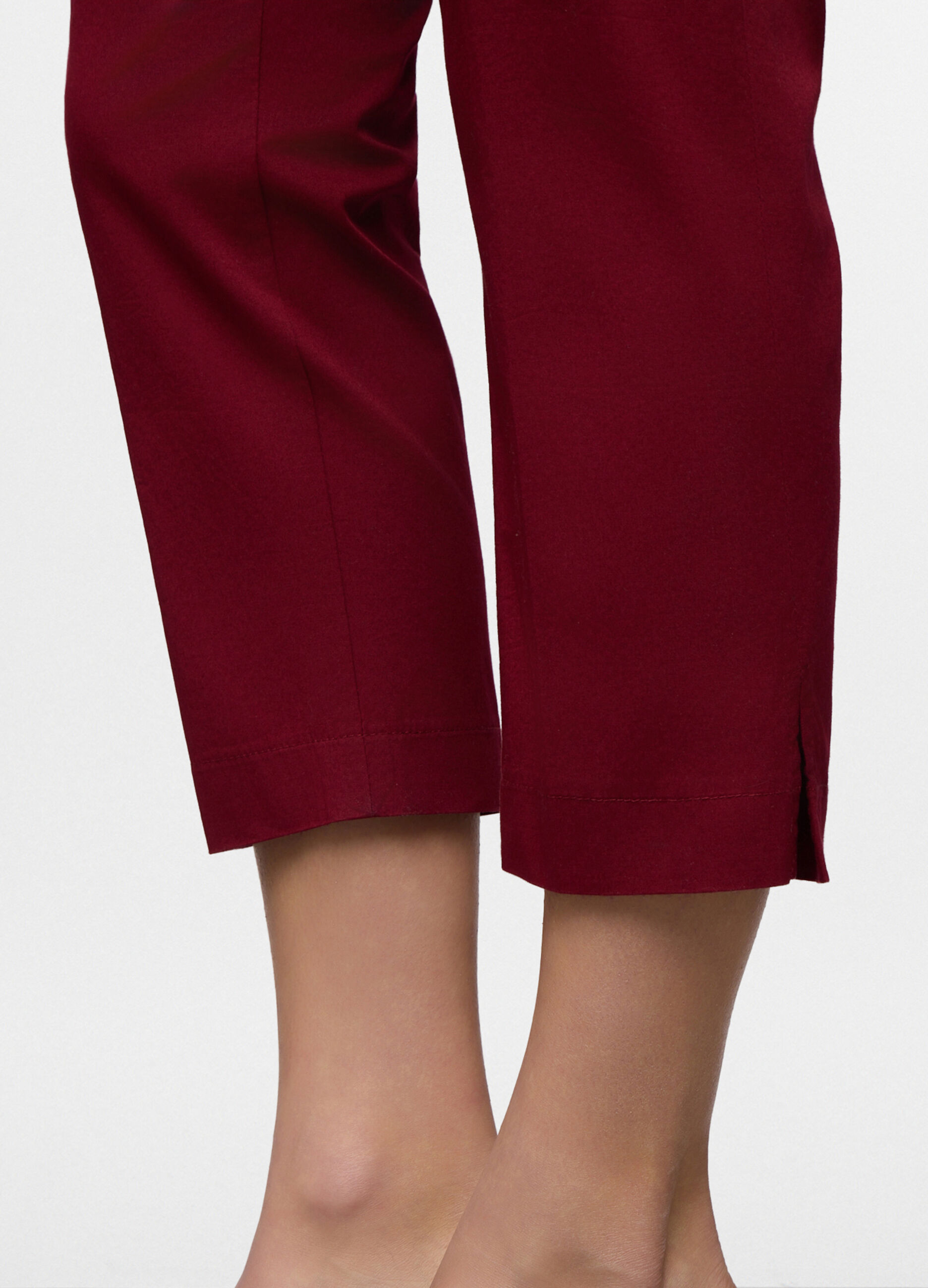 Pantaloni slim fit in twill di cotone stretch donna_2
