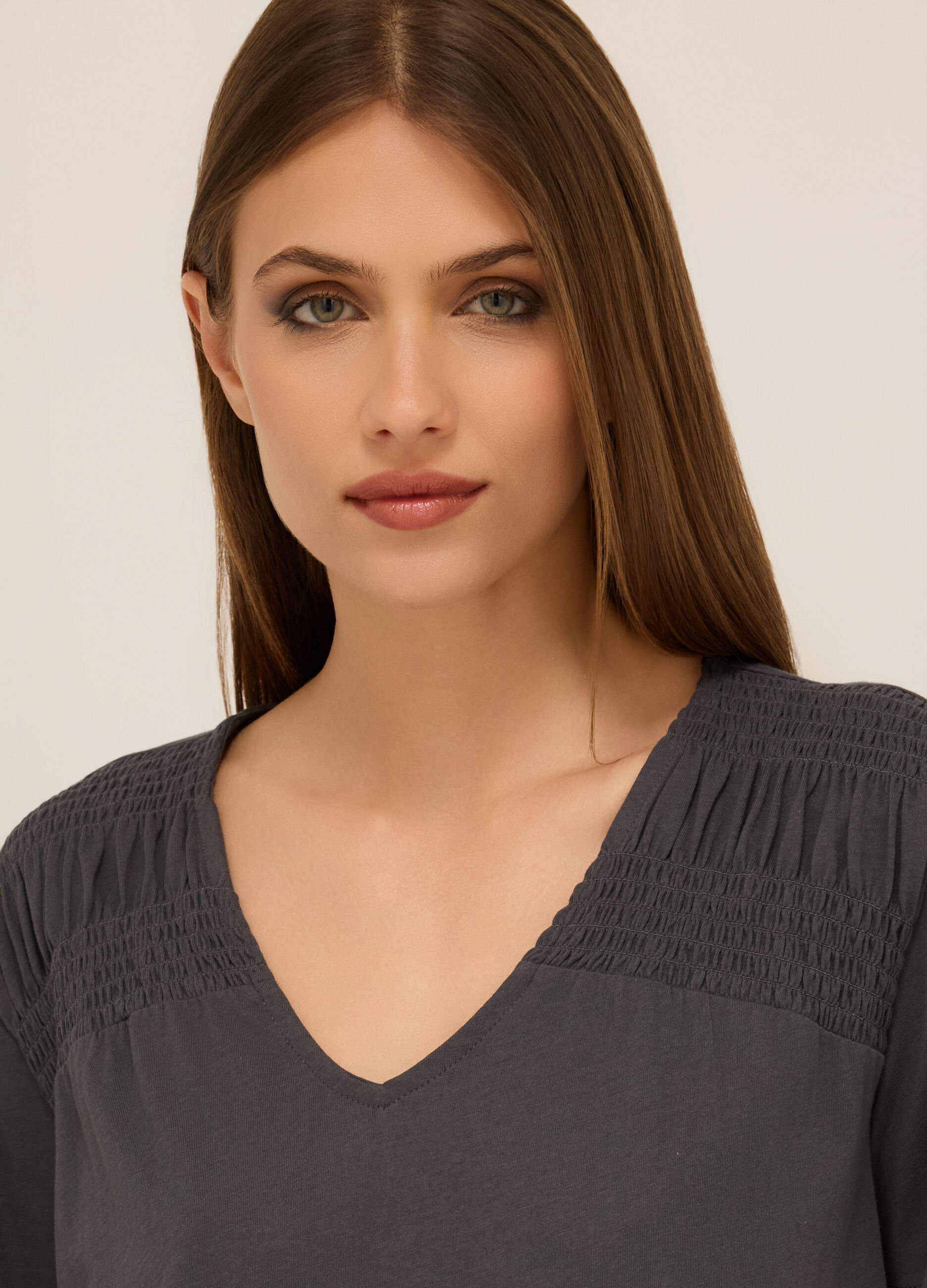 T-shirt in jersey di puro cotone donna_2