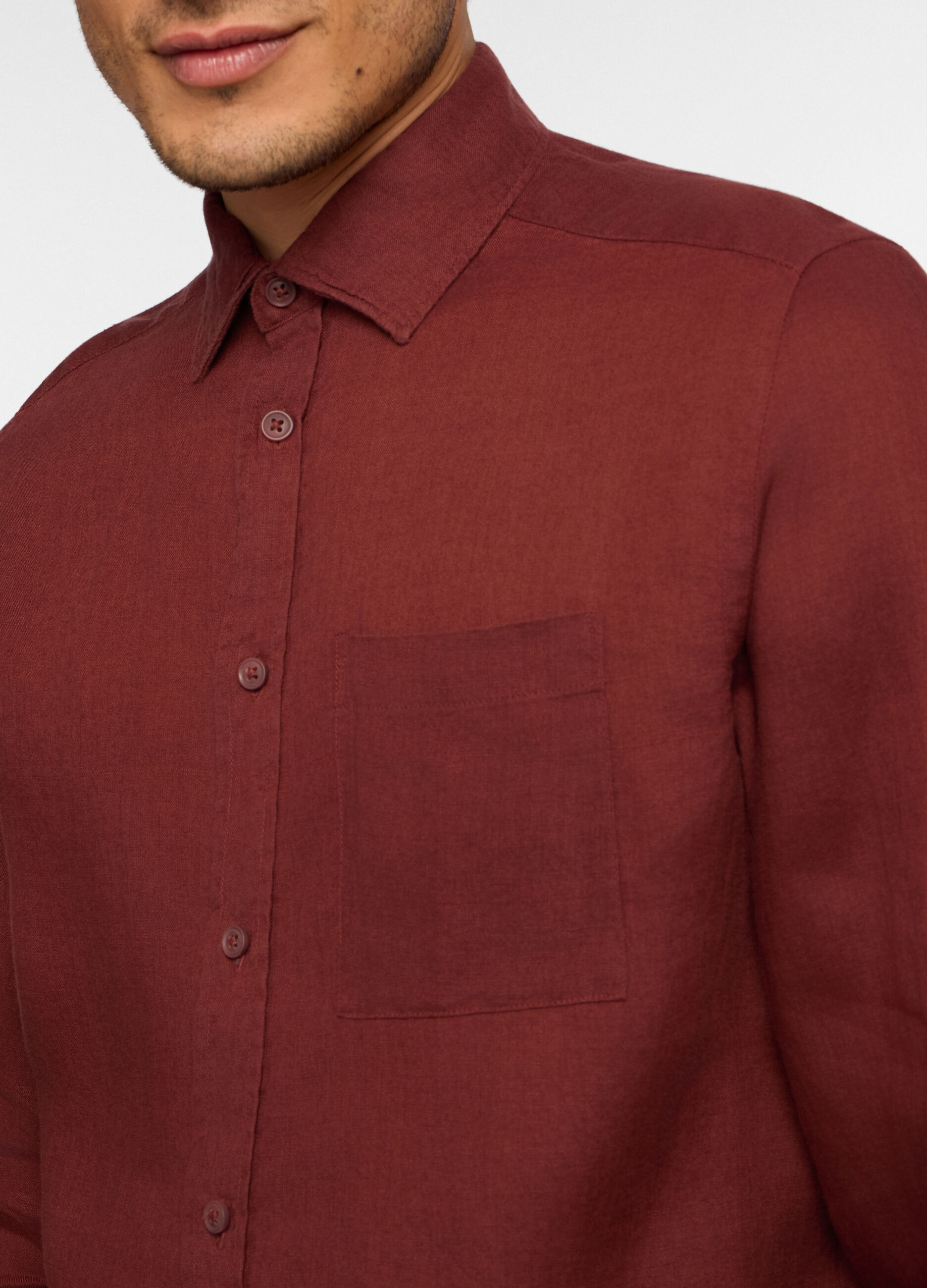 Camicia regular fit in lino uomo_2