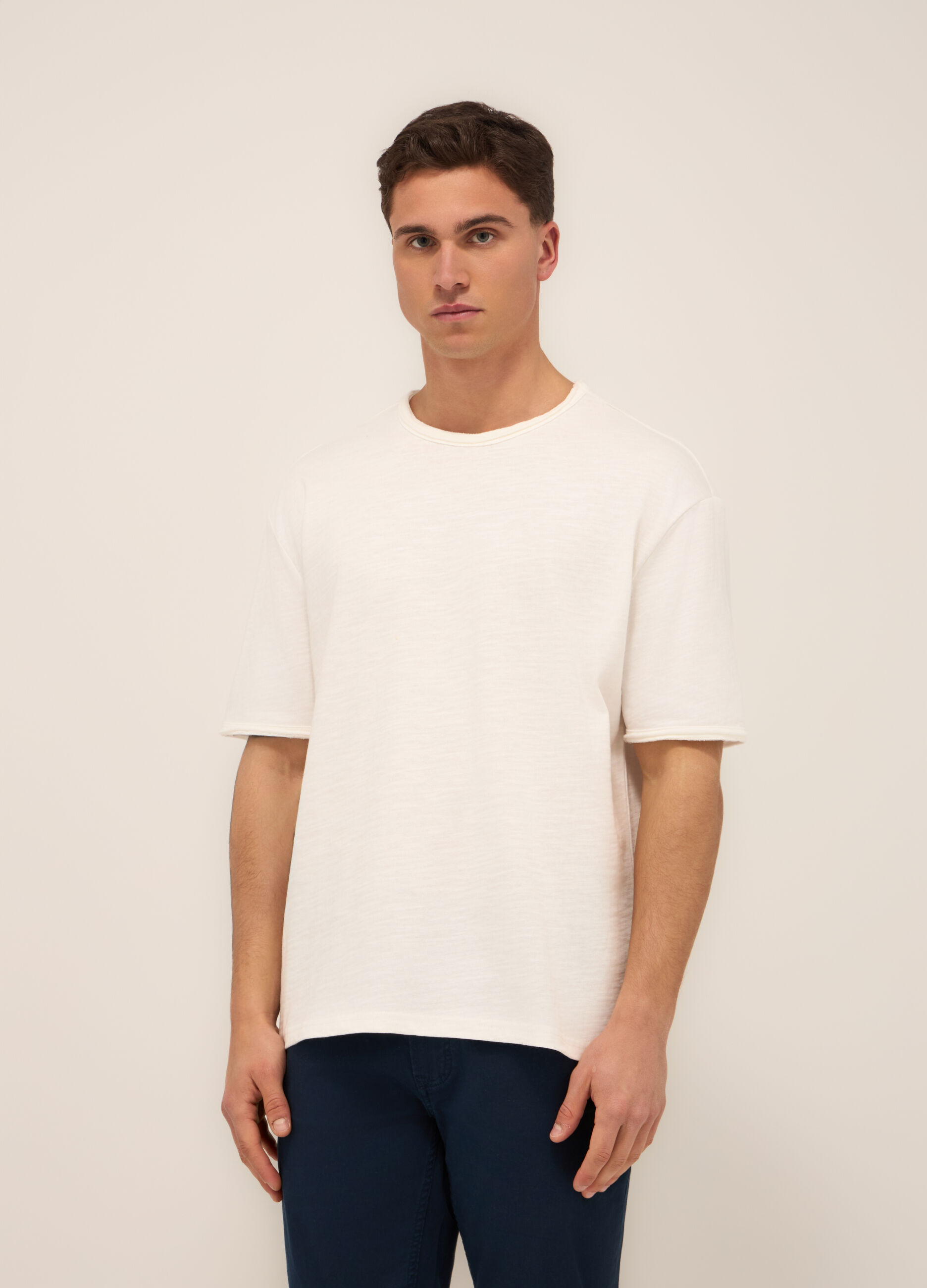 T-shirt girocollo in jersey di cotone uomo_0