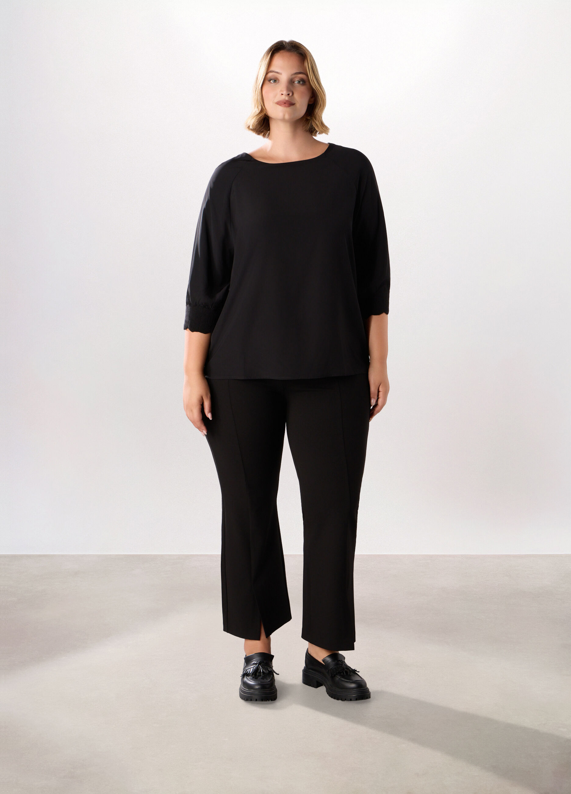 Blusa con maniche a 3/4 donna curvy_0