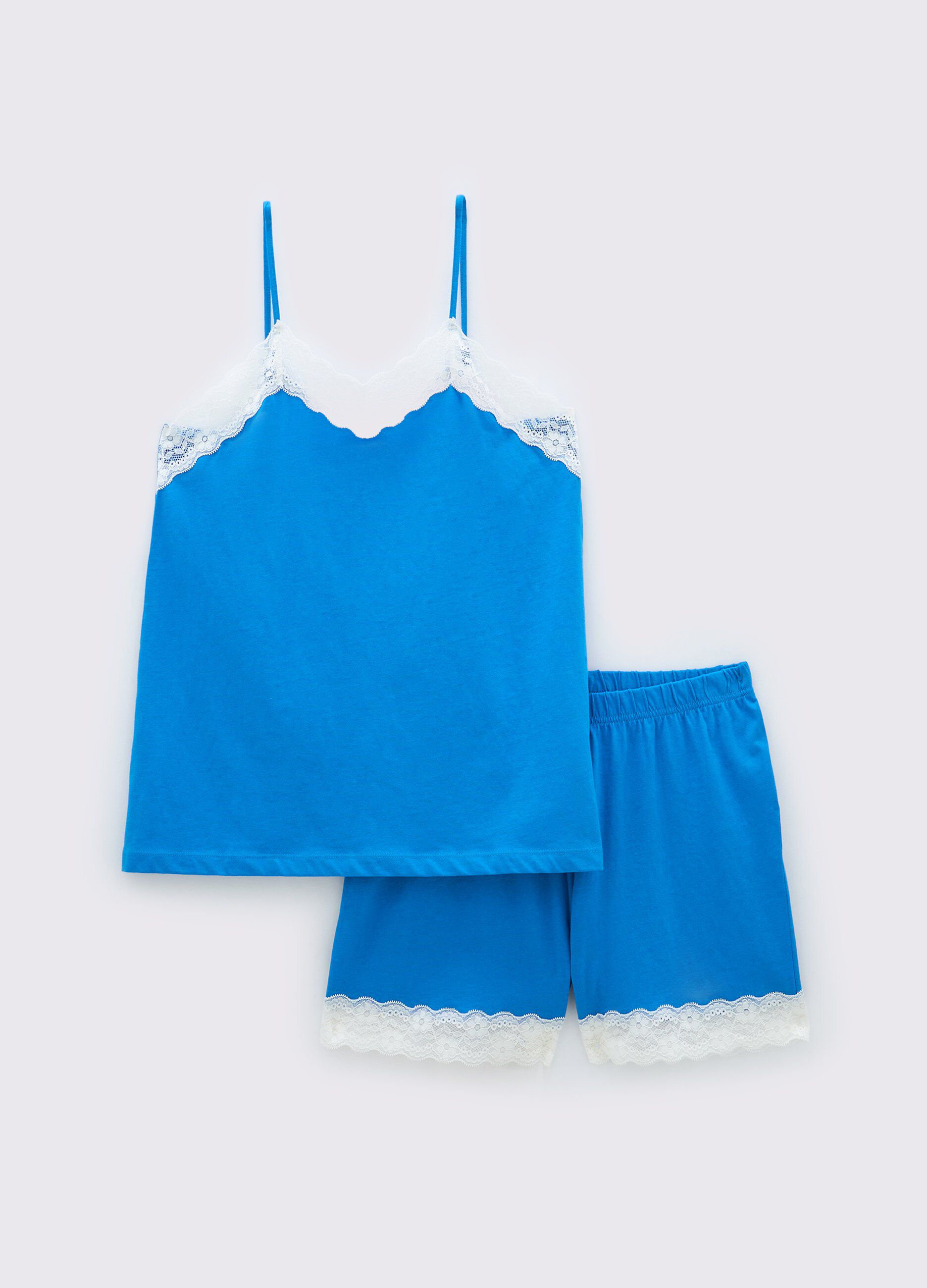 Set pigiama corto in puro cotone donna
