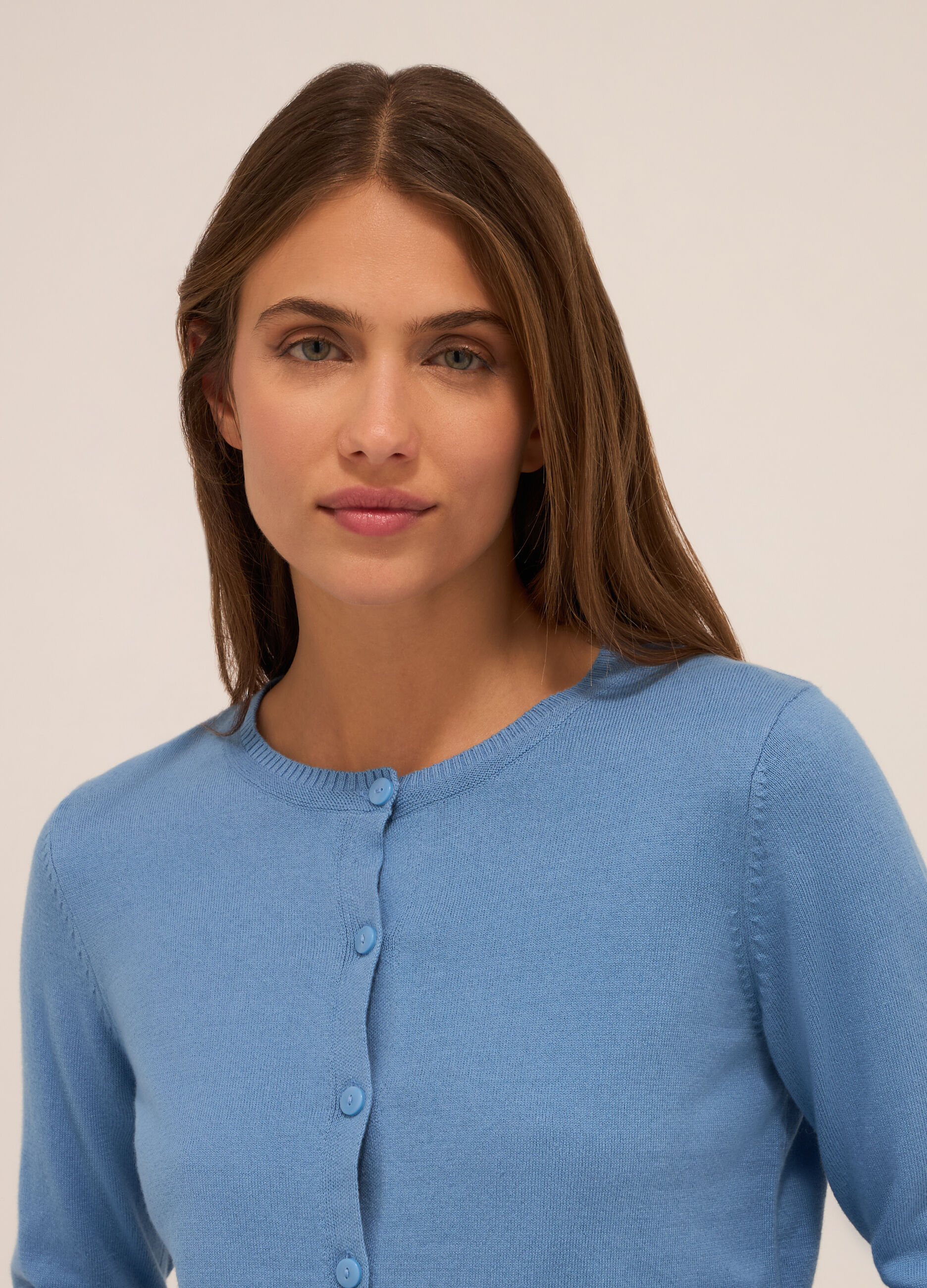 Cardigan tricot in puro cotone donna_2
