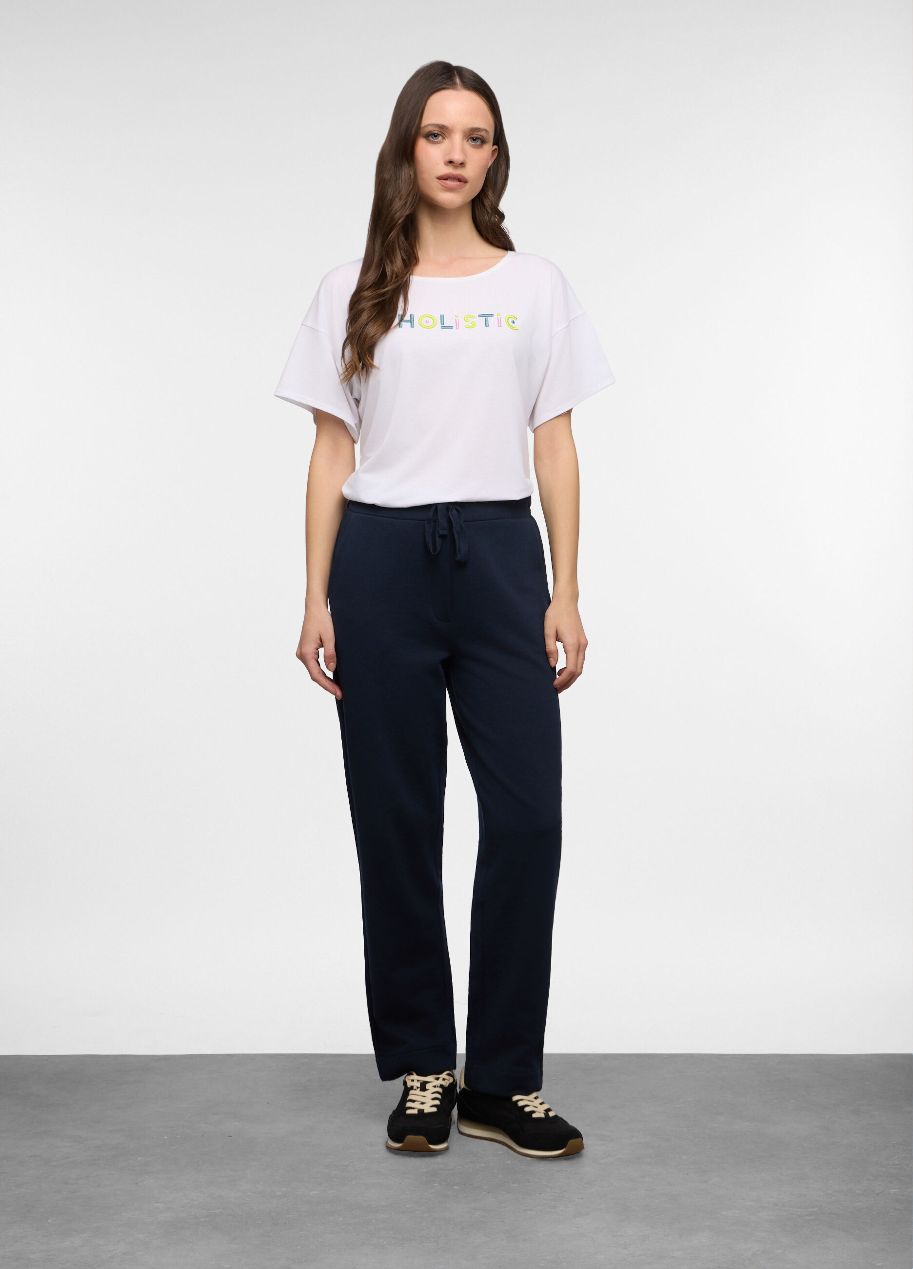 Jogger regular fit in french terry misto cotone donna_0