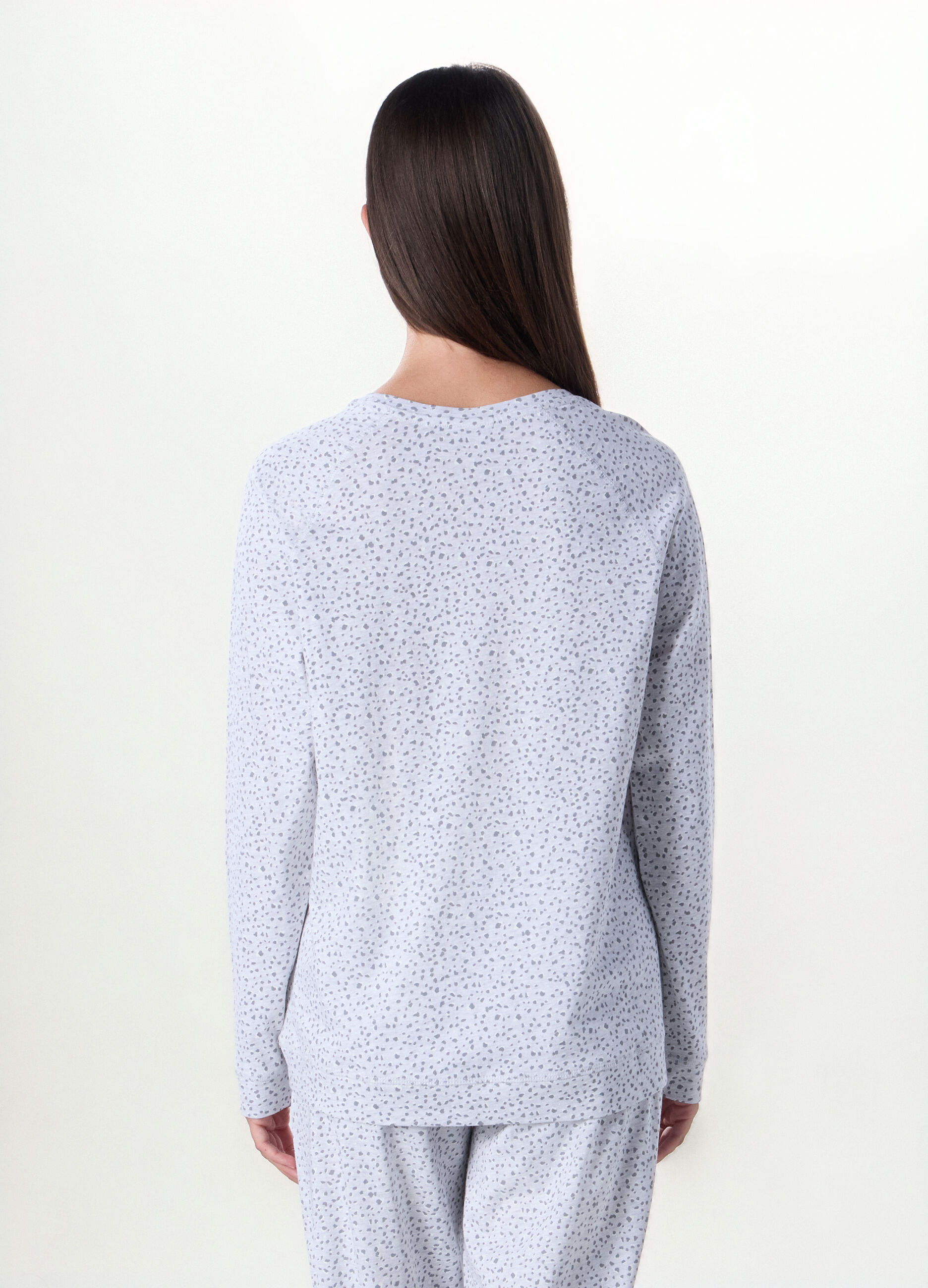 Top pigiama in cotone a maniche lunghe donna_1