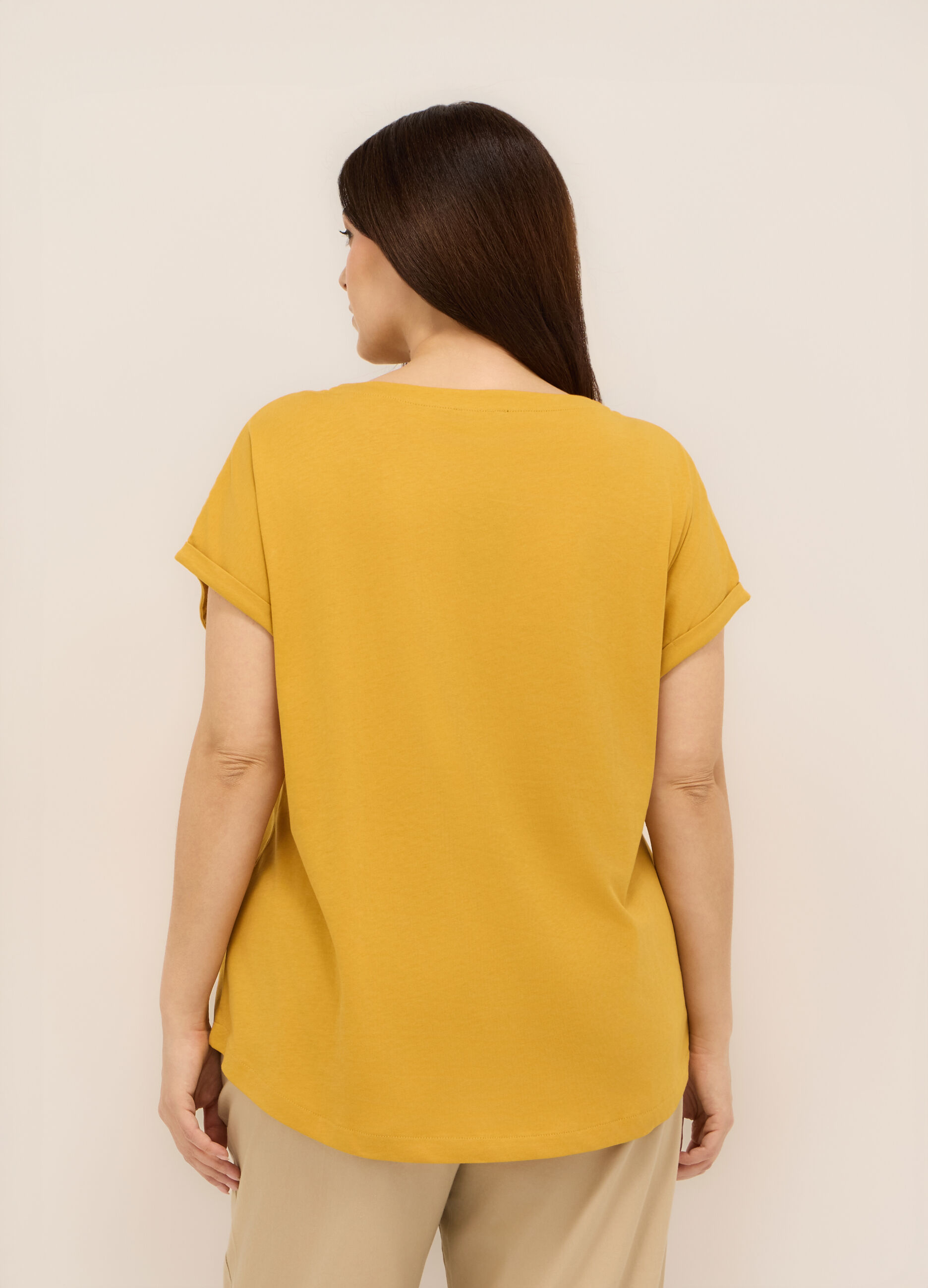 T-shirt in jersey di puro cotone donna curvy_1