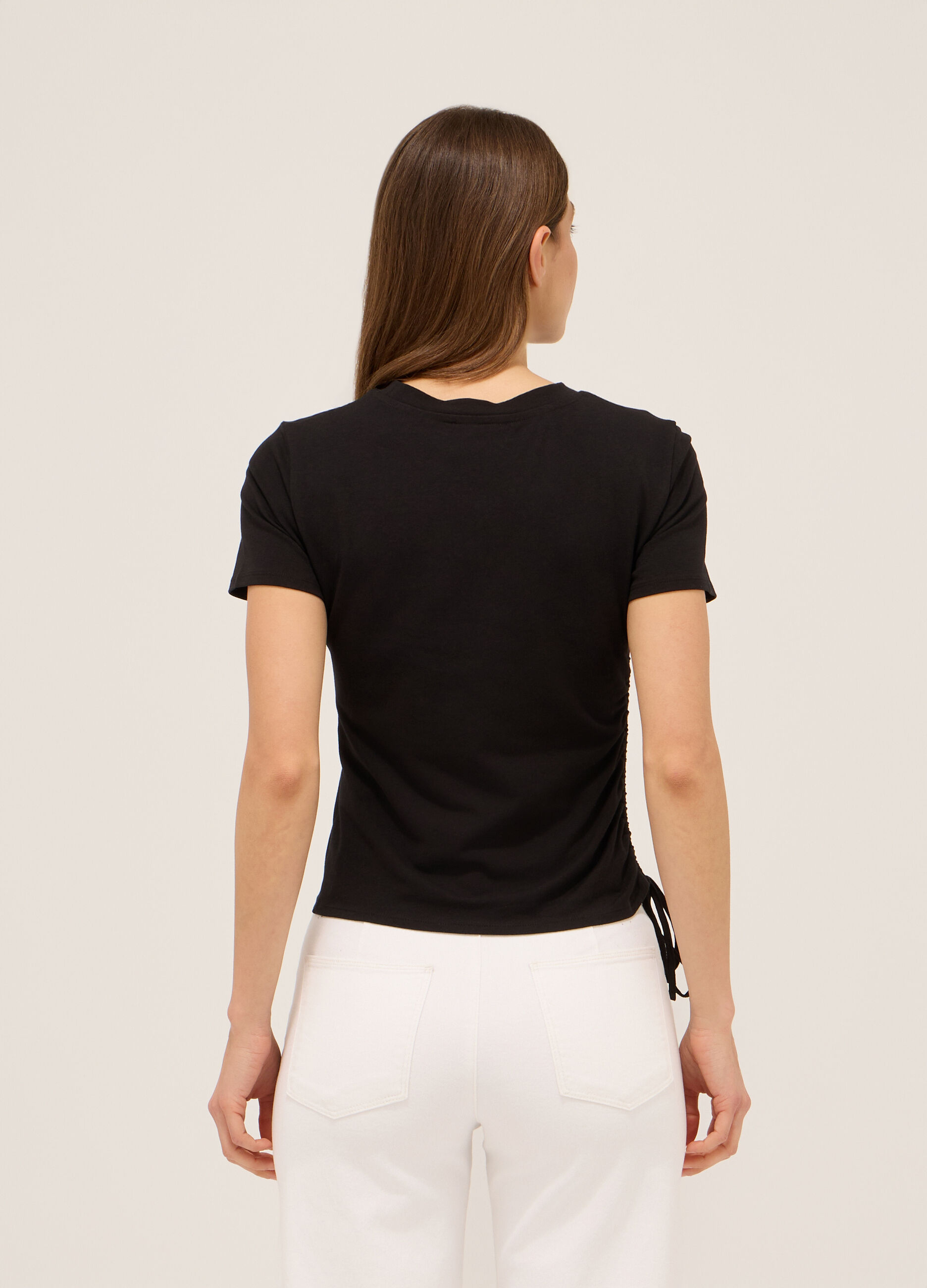 T-shirt in jersey di cotone stretch donna_1