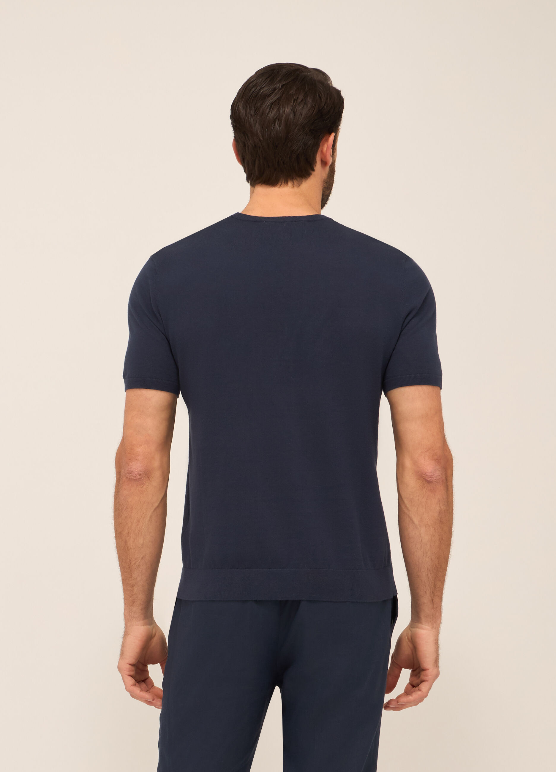 T-shirt in maglia di puro cotone uomo_1