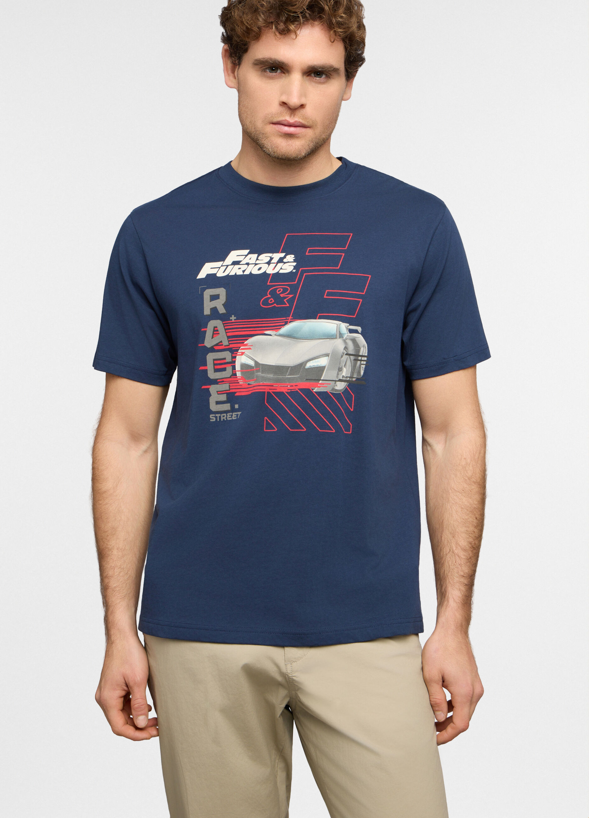 T-shirt girocollo con stampa Fast & Furious uomo_0