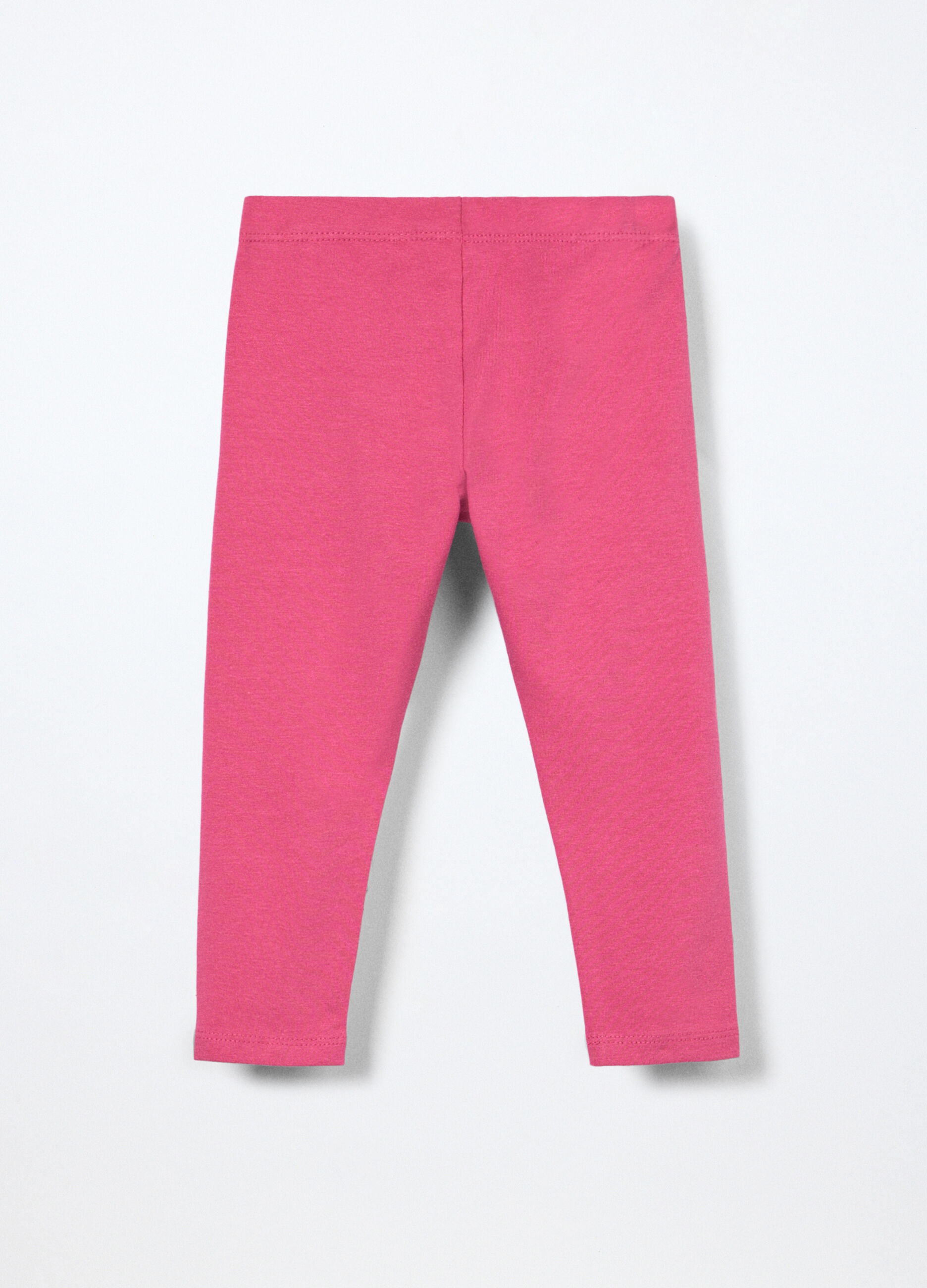 Leggings in jersey di cotone stretch neonata_1