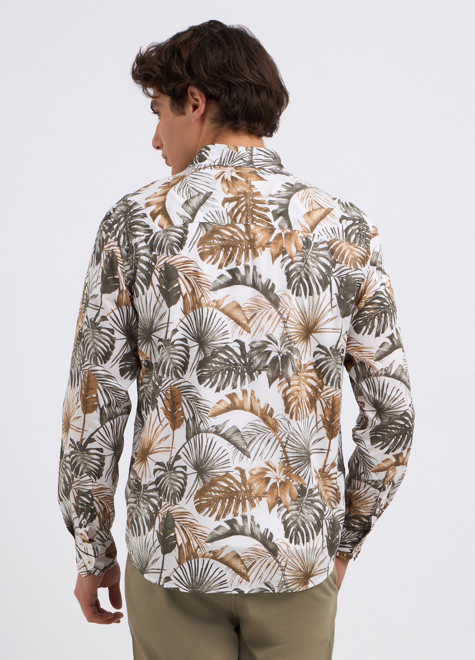 Camicia in puro cotone a maniche lunghe uomo_1