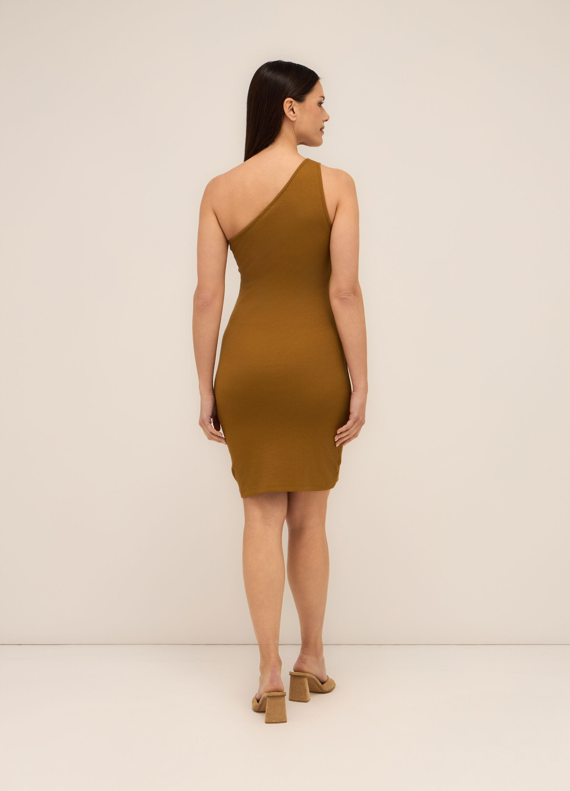 Tubino in costina di cotone stretch donna_1
