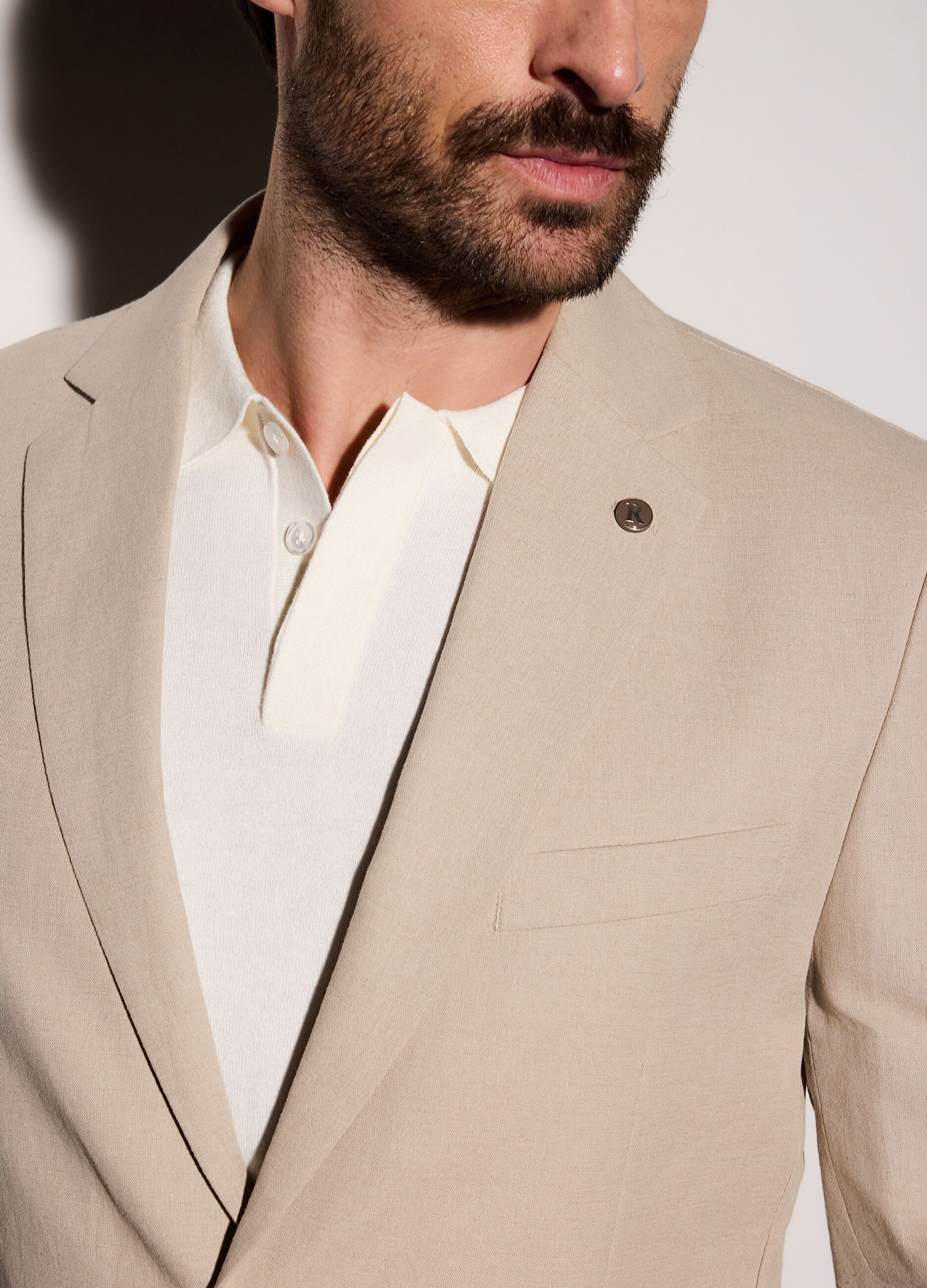 Blazer regular fit in cotone e lino uomo_2
