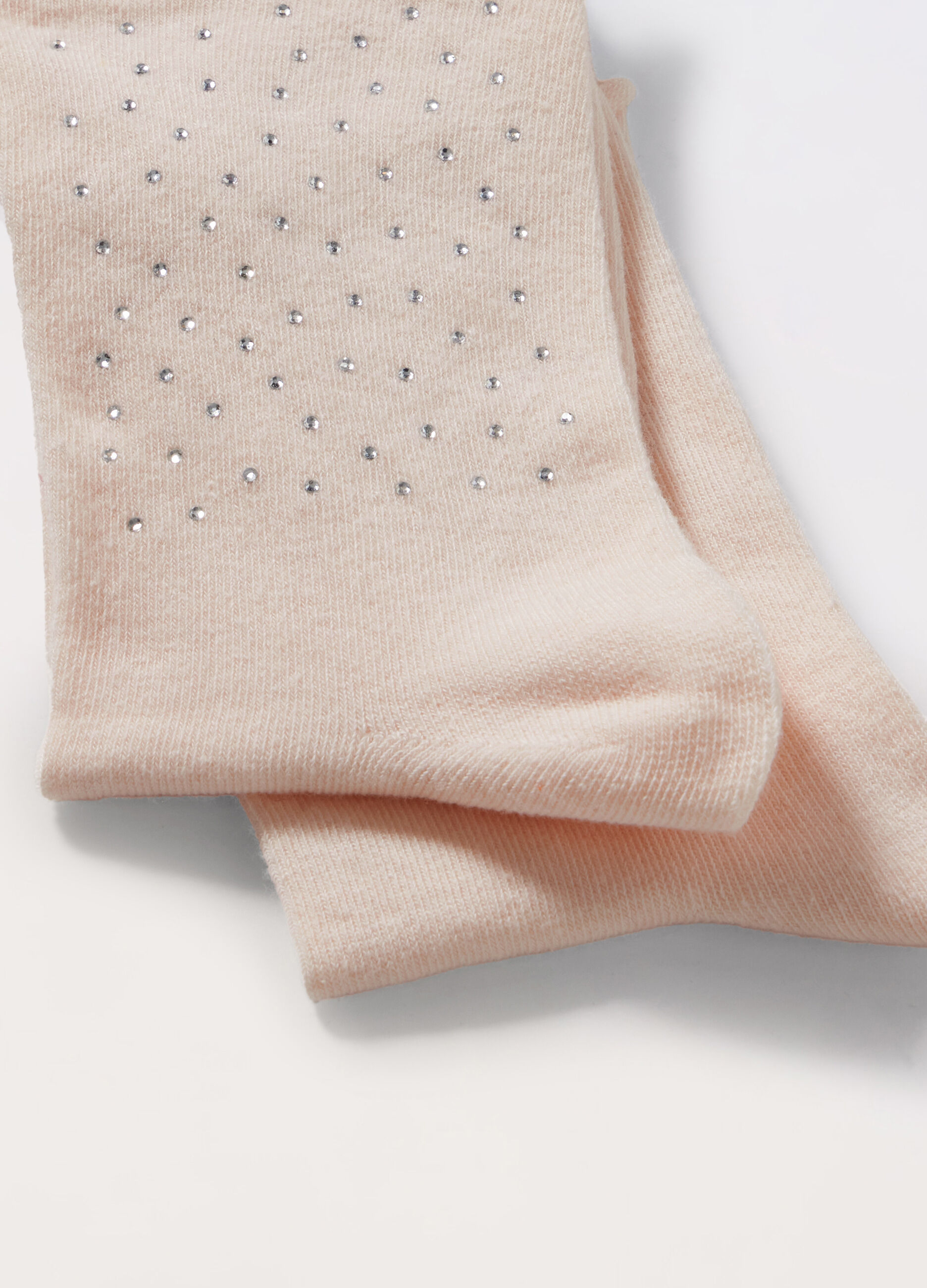 Calze in misto cotone con strass donna_1
