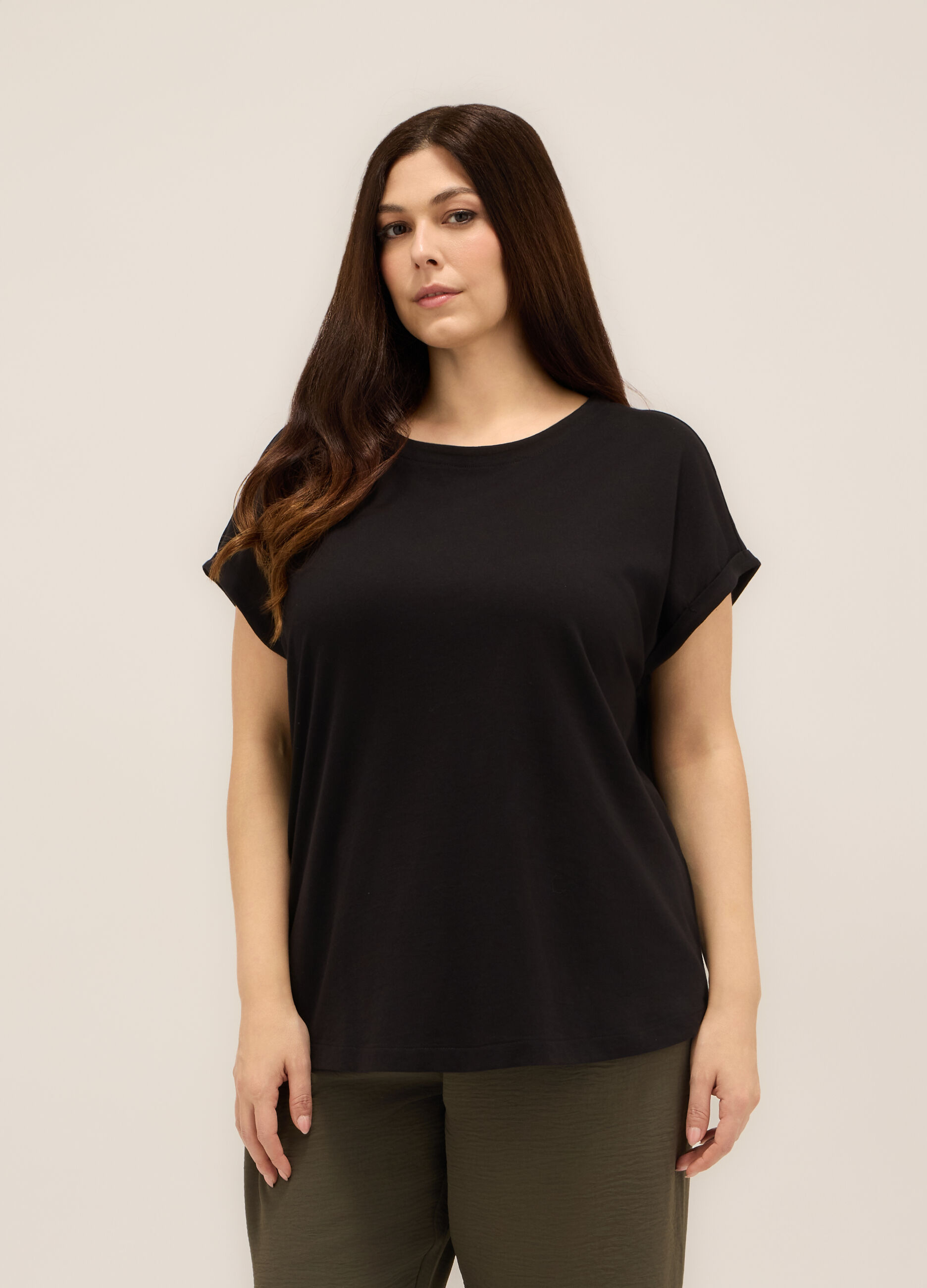 T-shirt in jersey di puro cotone donna curvy_0