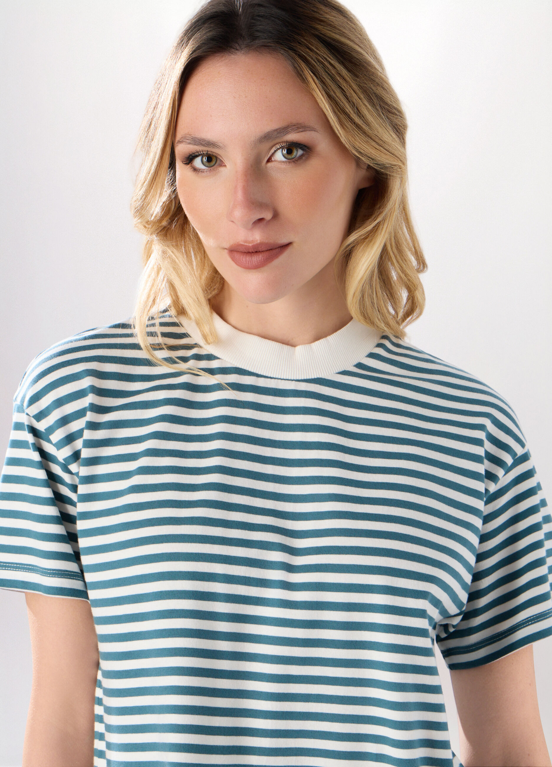 T-shirt in jersey di puro cotone donna_2