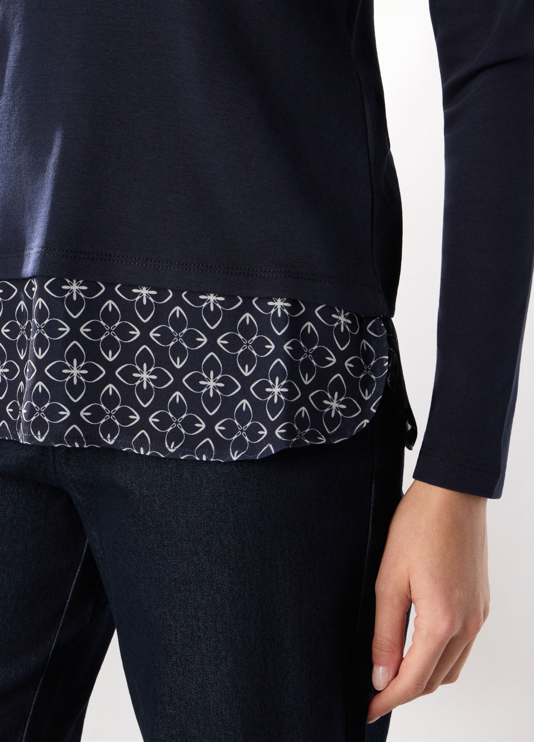 T-shirt in costina di puro cotone donna_2