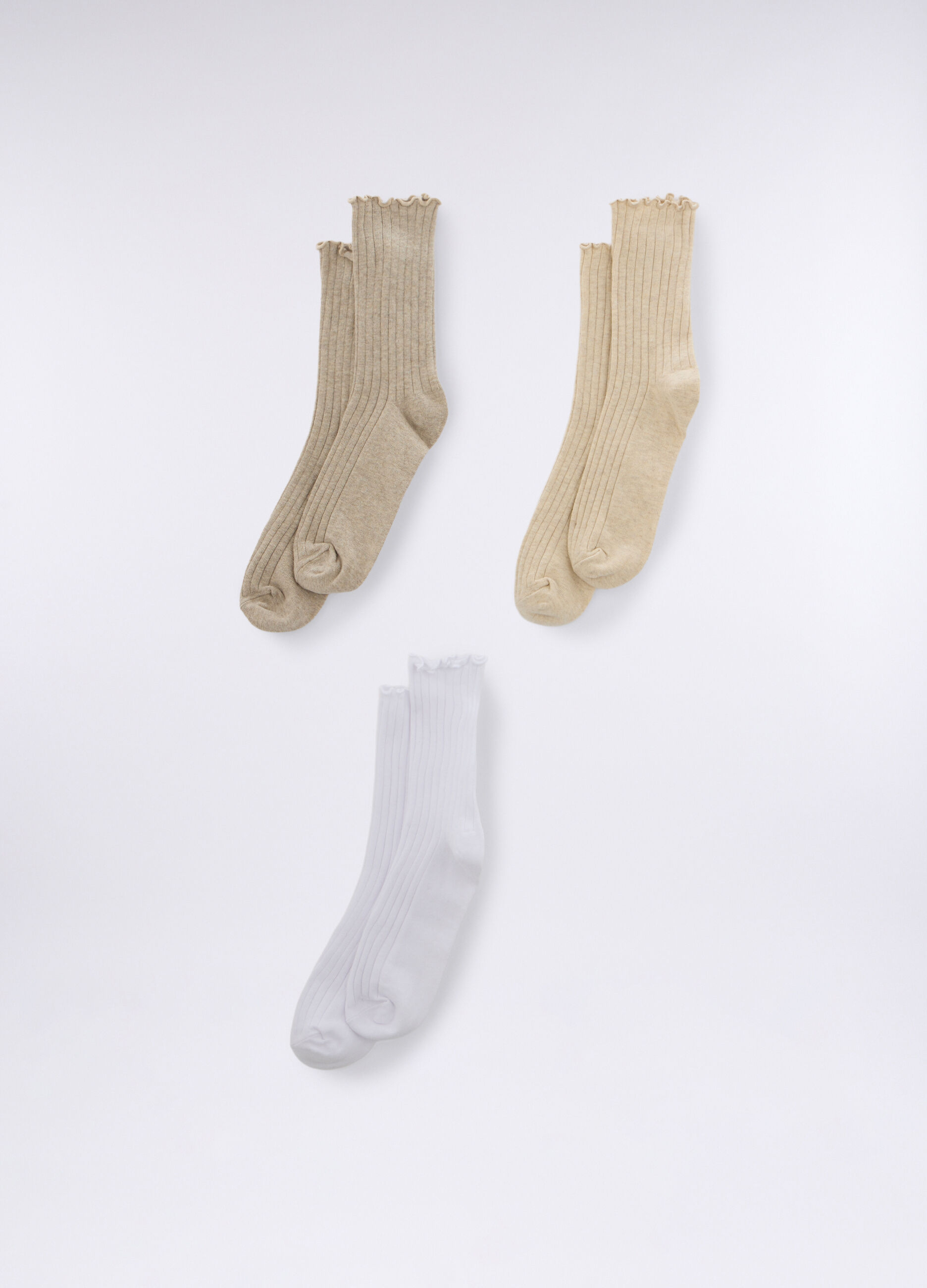 Pack 3 calze midi in costina misto cotone donna_0