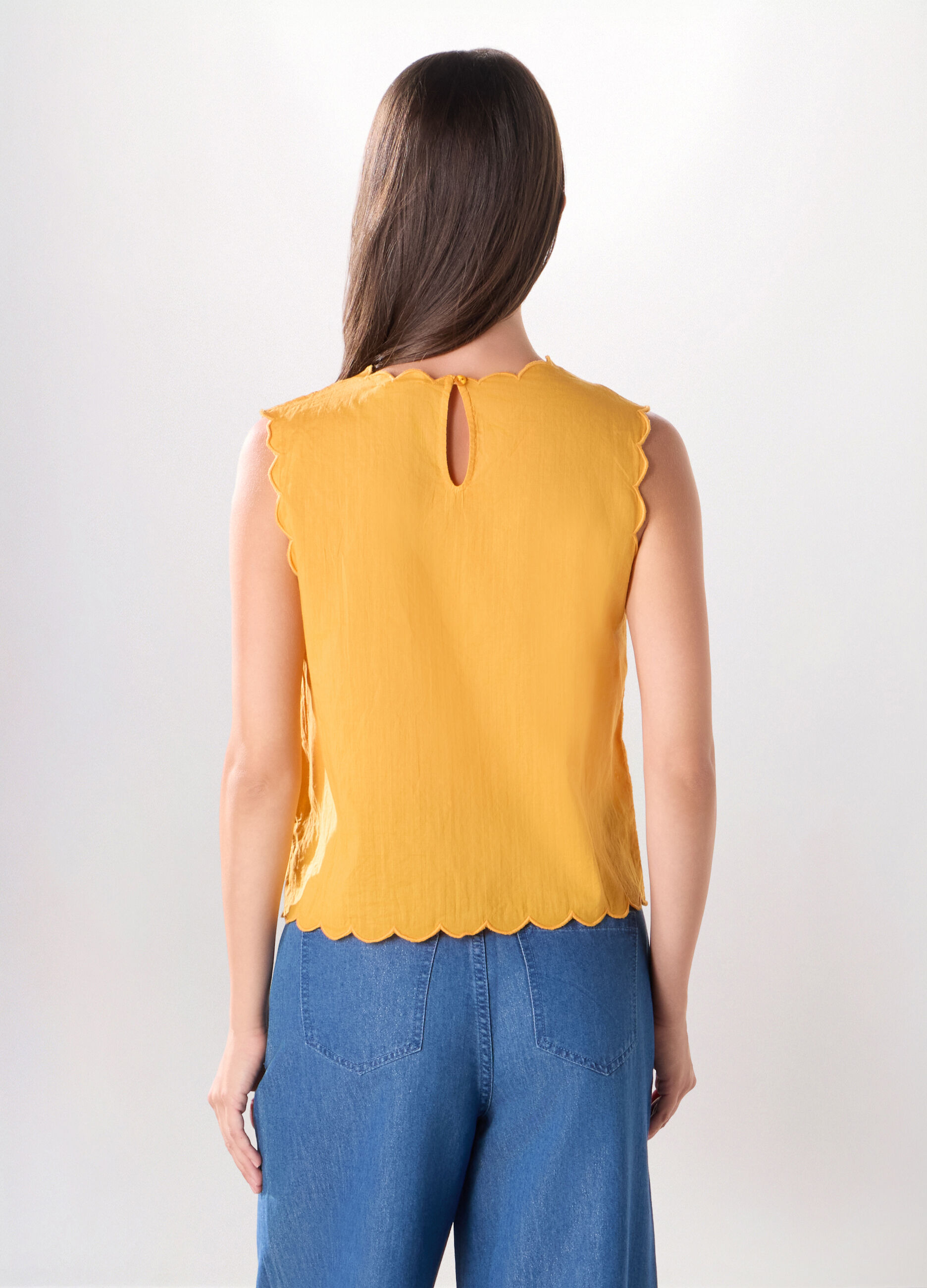 Top cropped in puro cotone donna_1