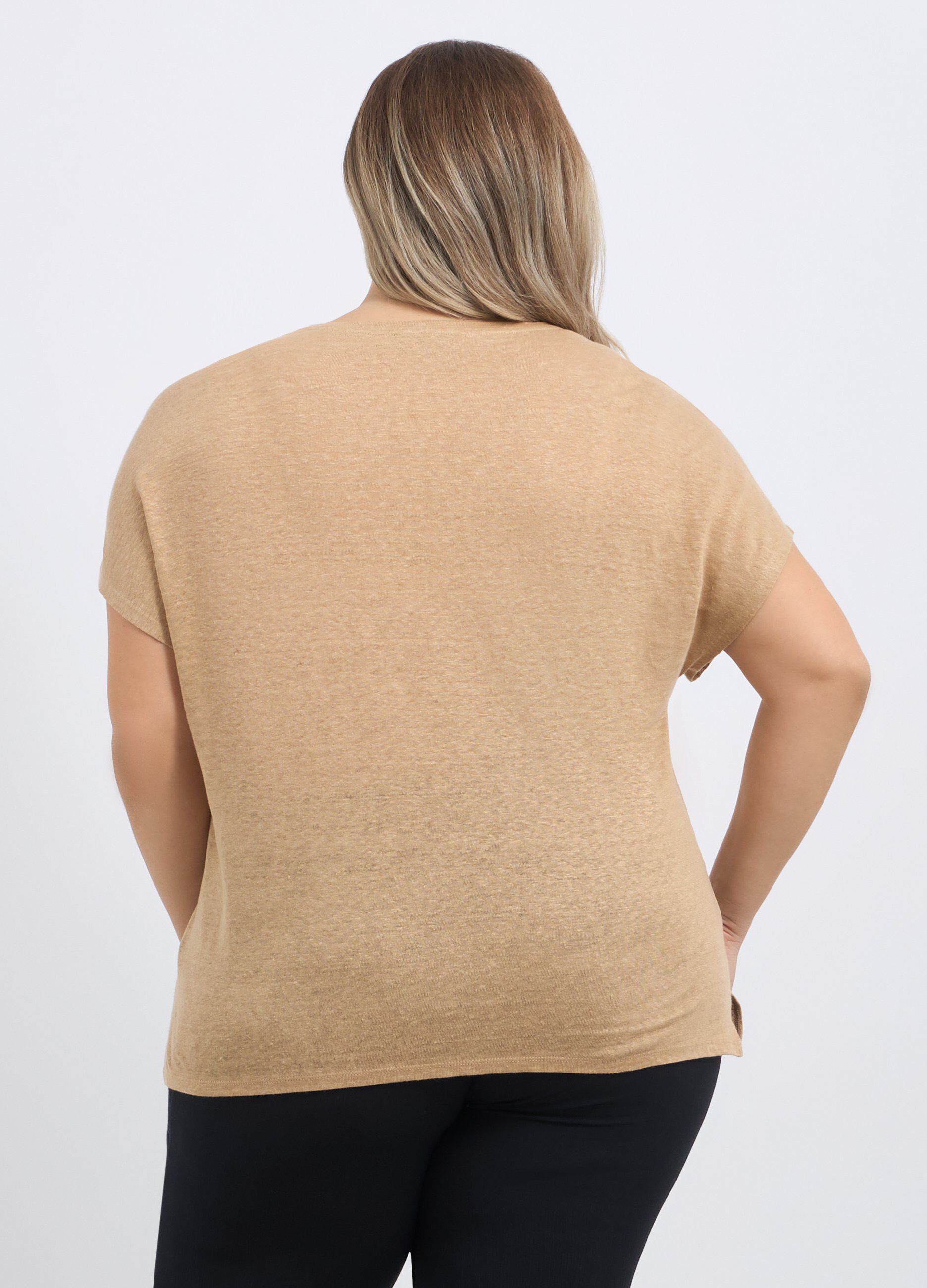 T-shirt in puro lino donna curvy