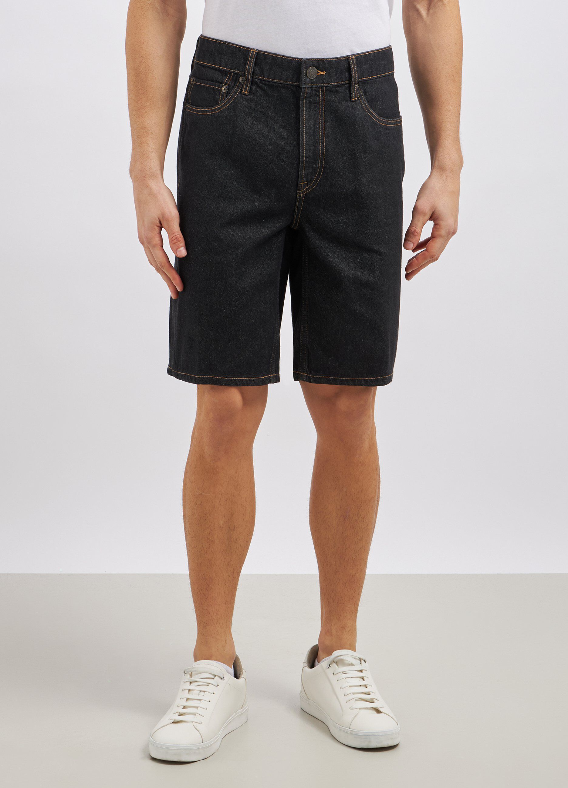 Shorts in denim di puro cotone uomo_2