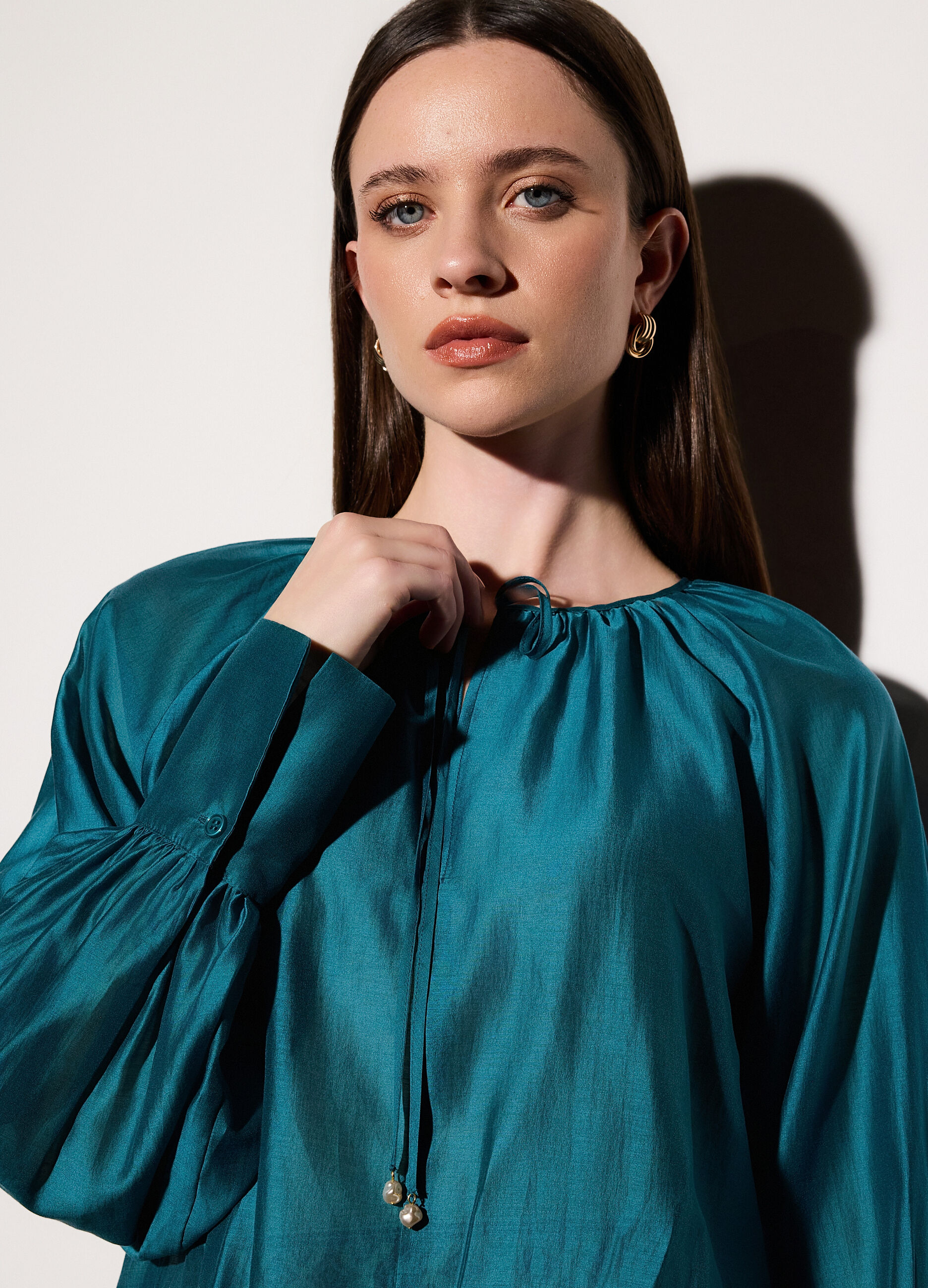 Blusa in mista lyocell donna_3
