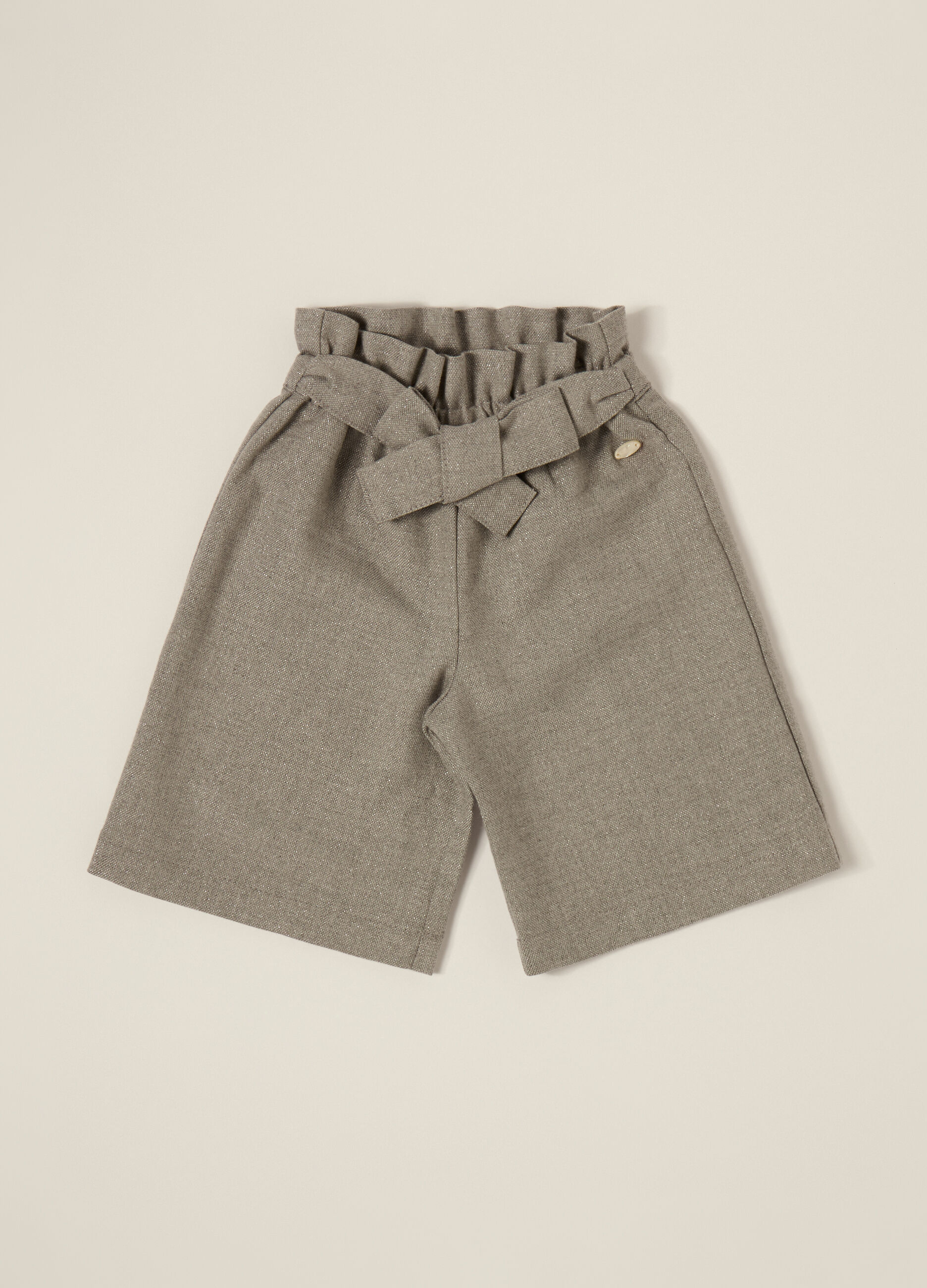 Pantaloni grigi paper bag per bambina_1