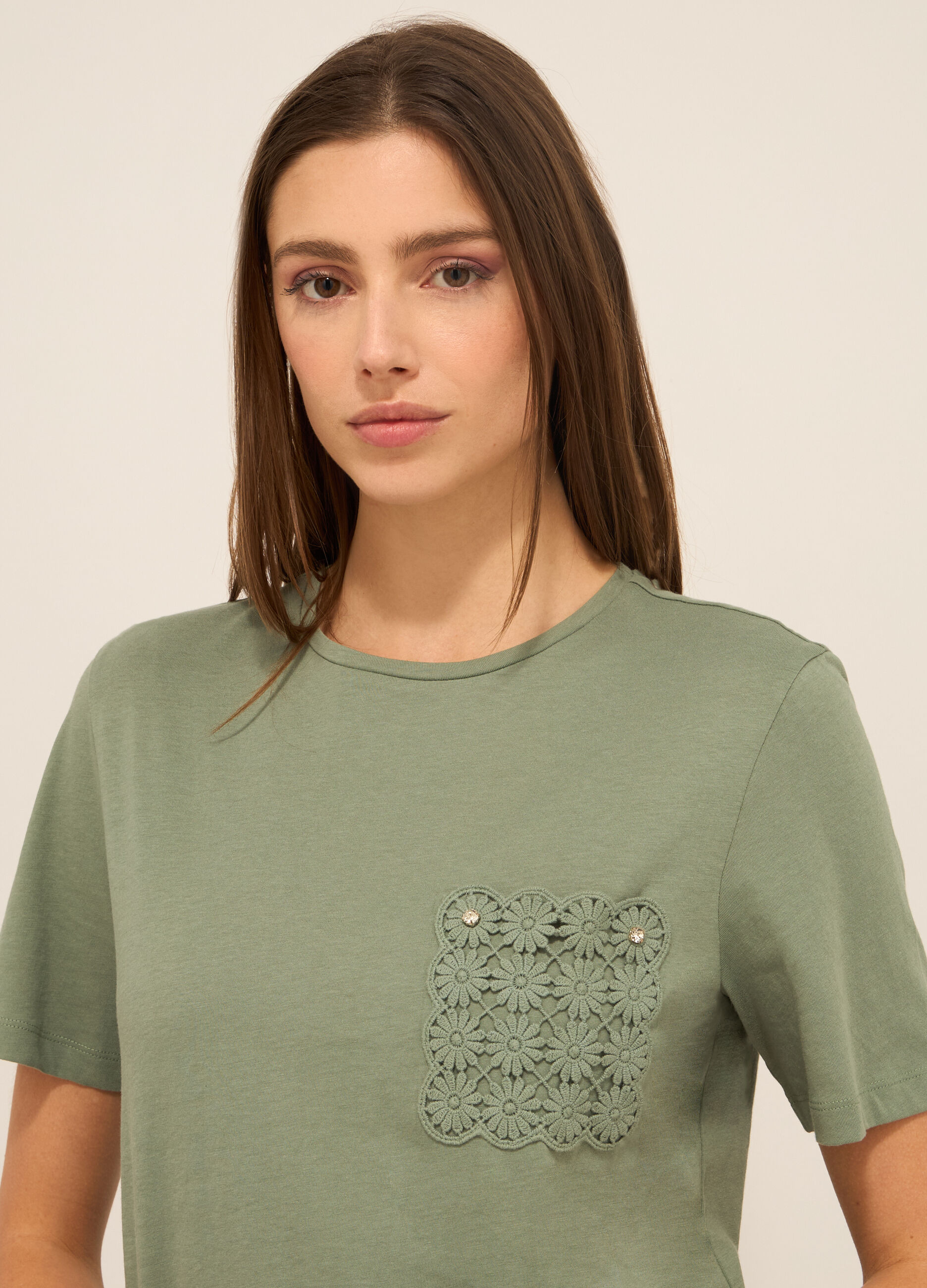 T-shirt in jersey di puro cotone donna_2