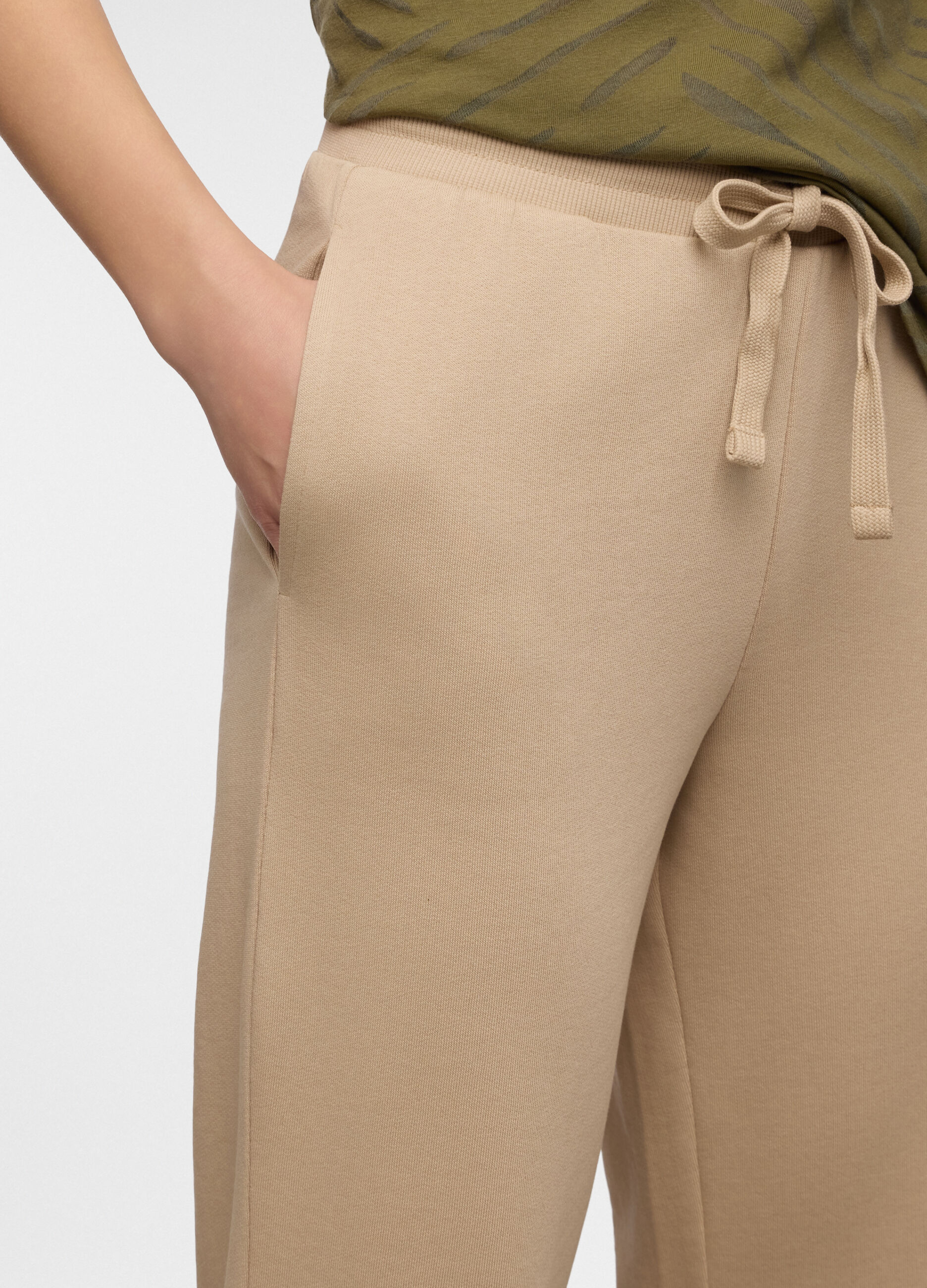 Jogger wide leg in french terry misto cotone donna_2