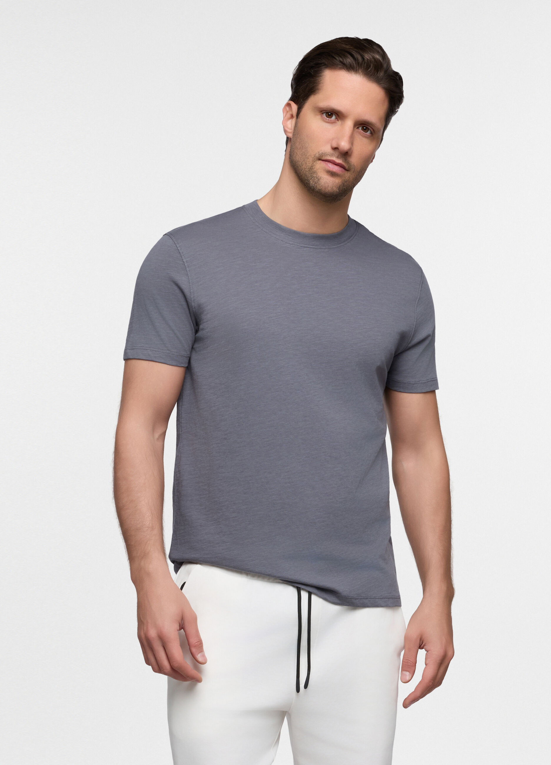 T-shirt in cotone fiammato uomo_0
