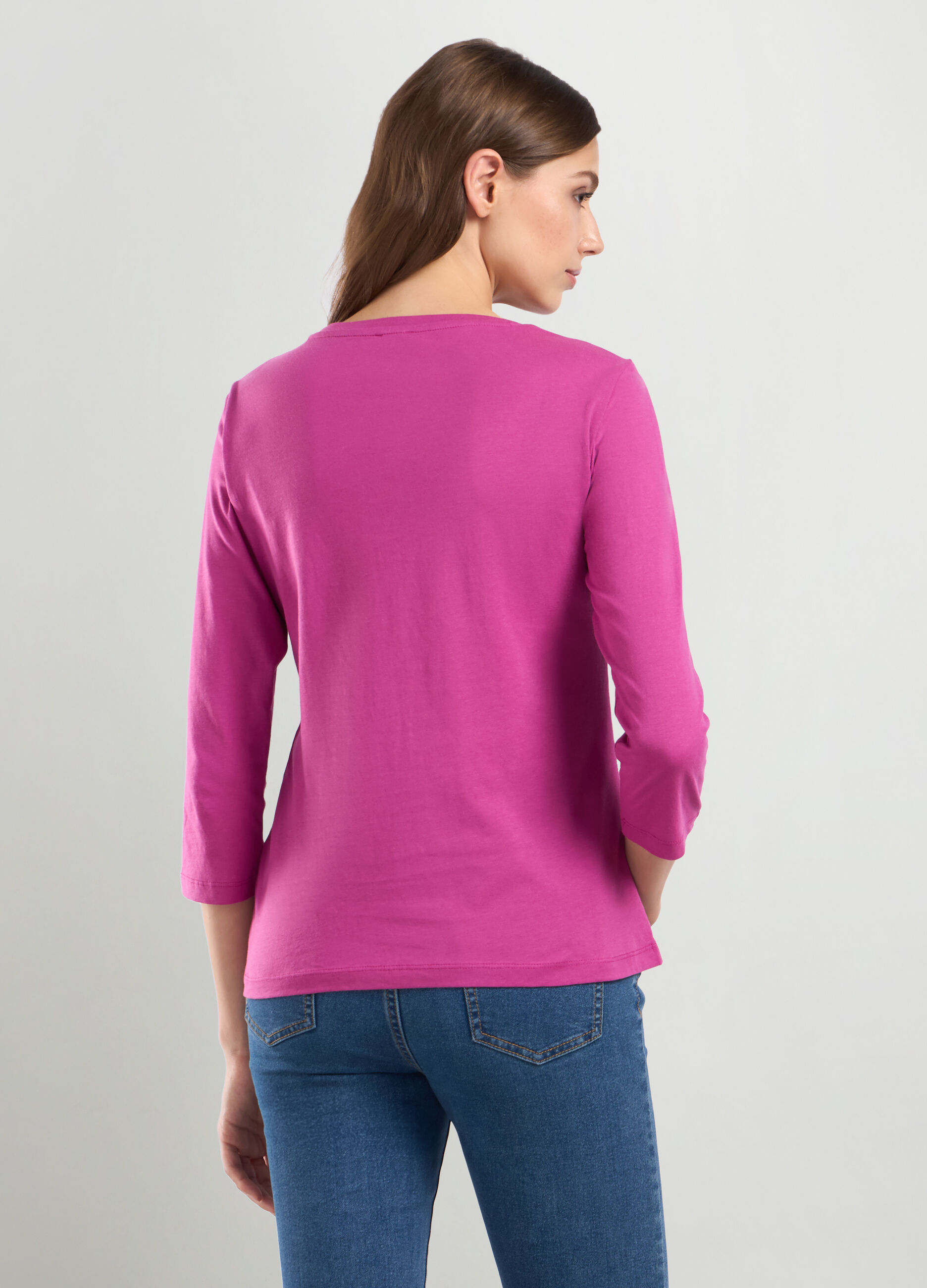 T-shirt in jersey di puro cotone donna_1