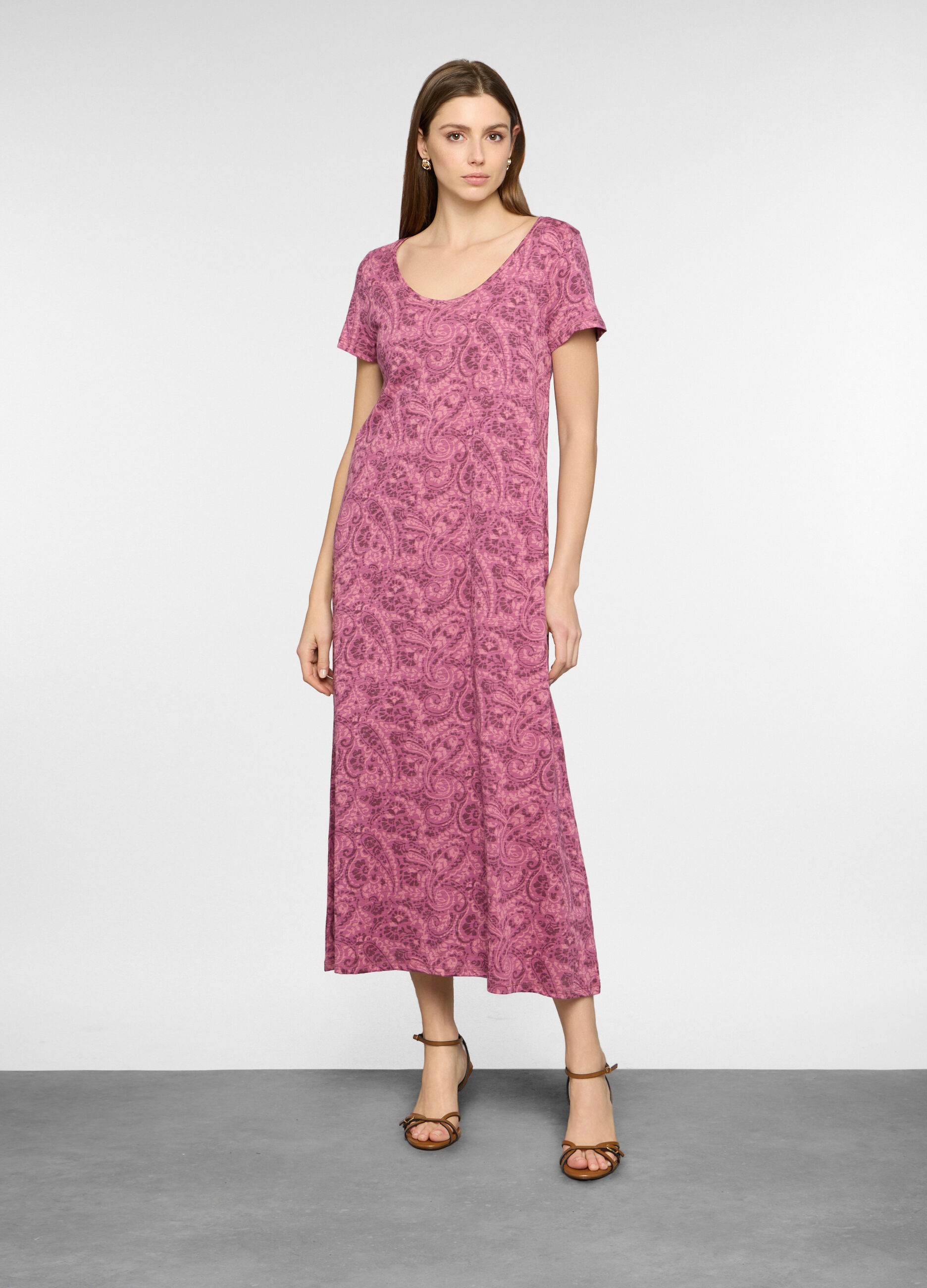 Abito lungo in jersey di puro cotone donna_0