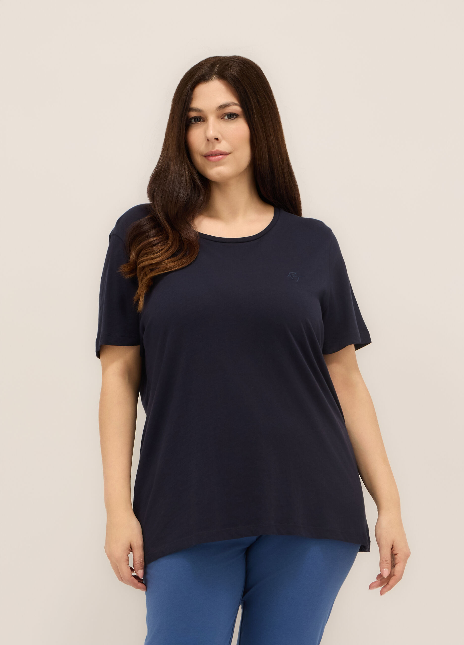 T-shirt in jersey di puro cotone donna curvy_0