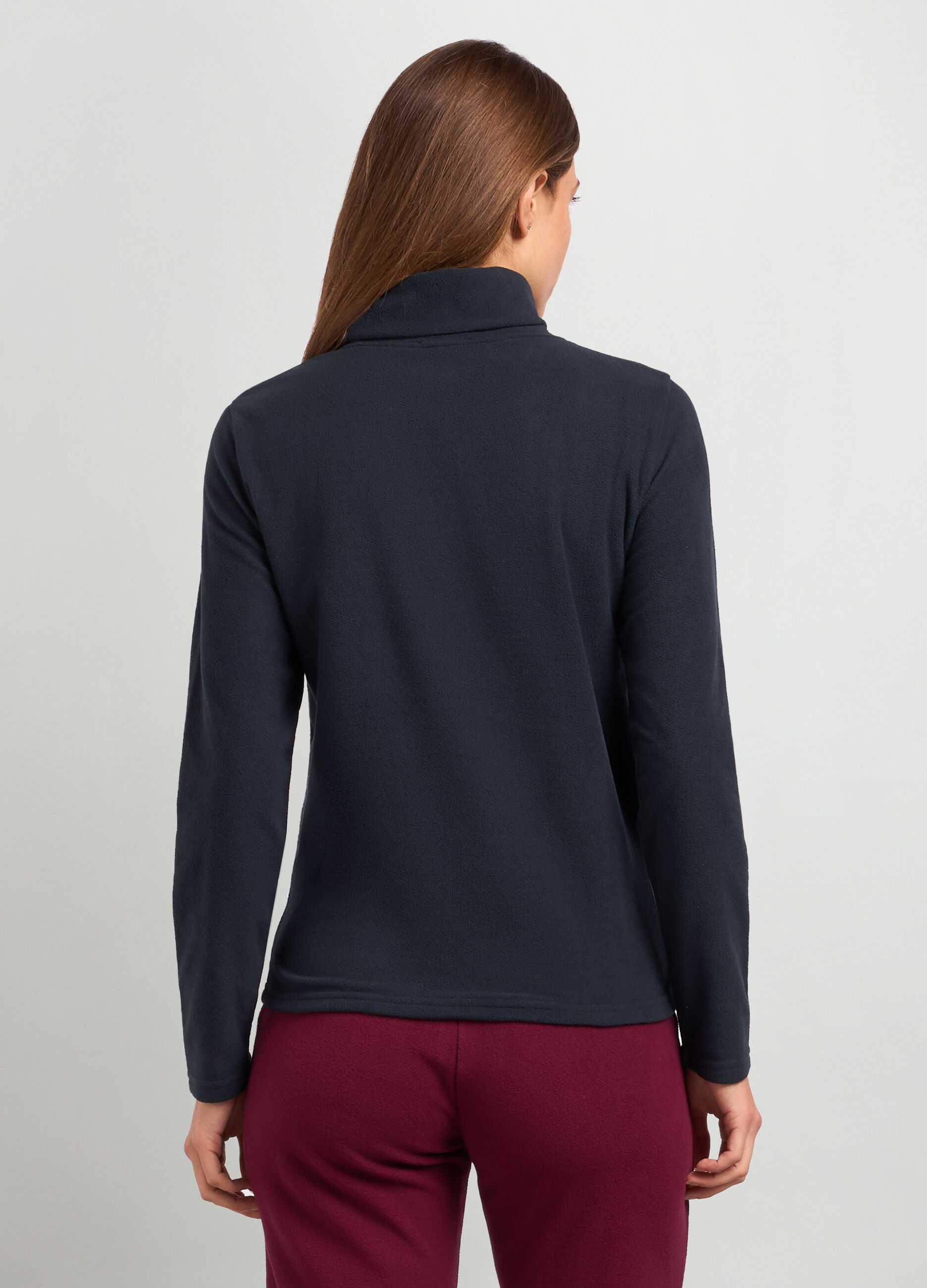 Felpa in pile a collo alto donna_1