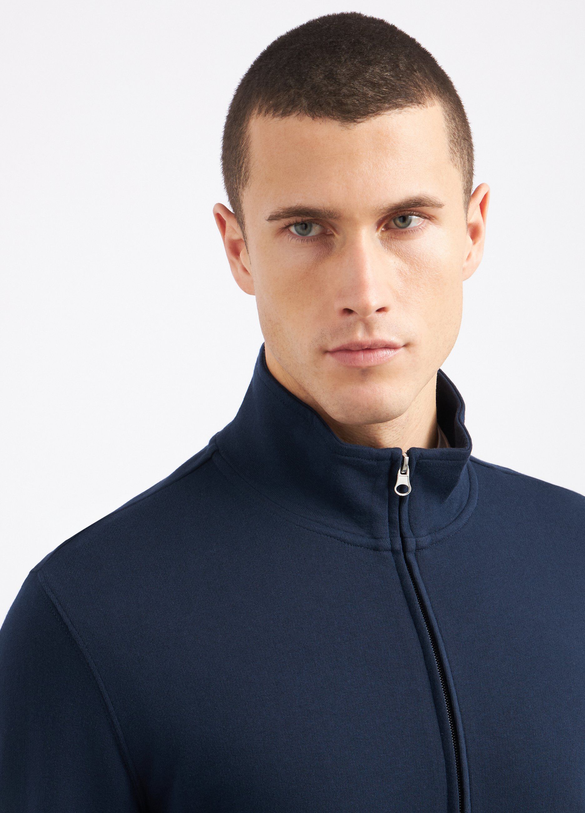 Felpa full zip in cotone uomo