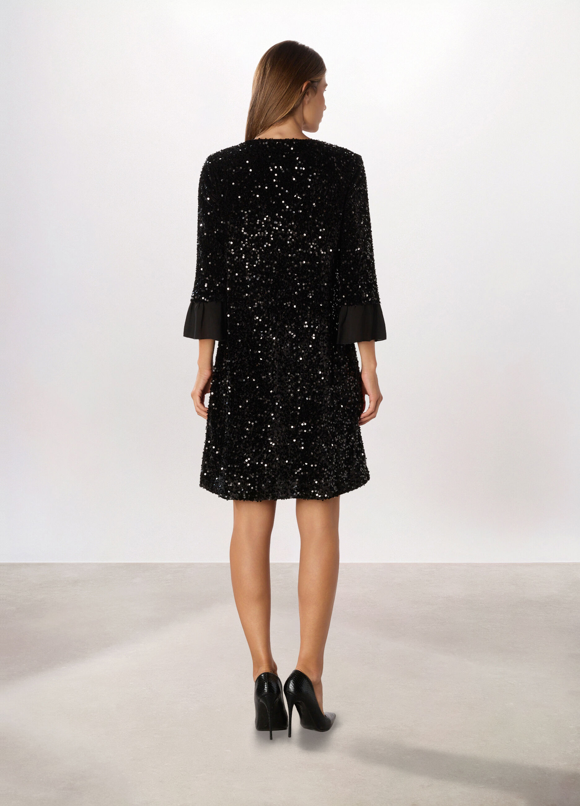 Vestito corto in paillettes donna_1