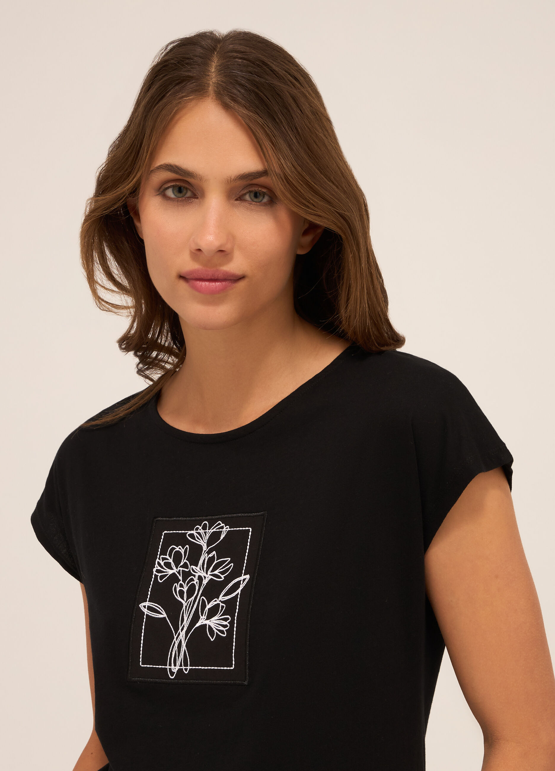 T-shirt in jersey di puro cotone donna_2