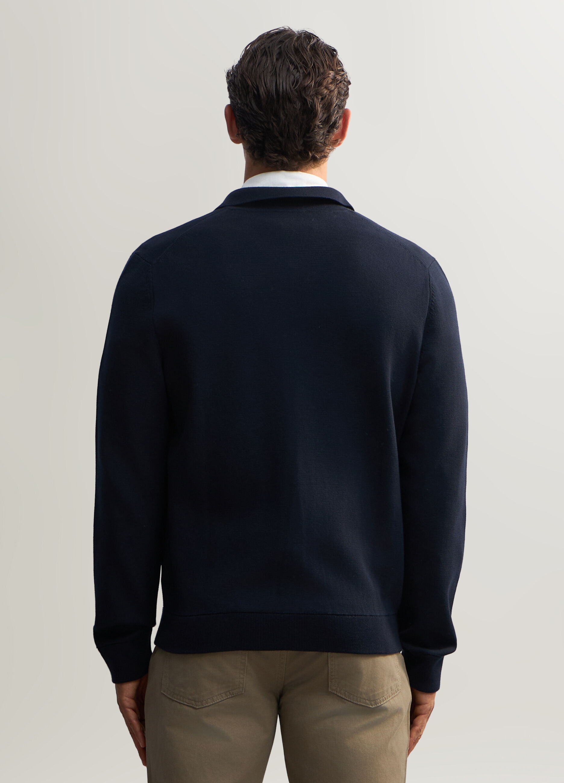 Cardigan in misto cotone con zip uomo_1