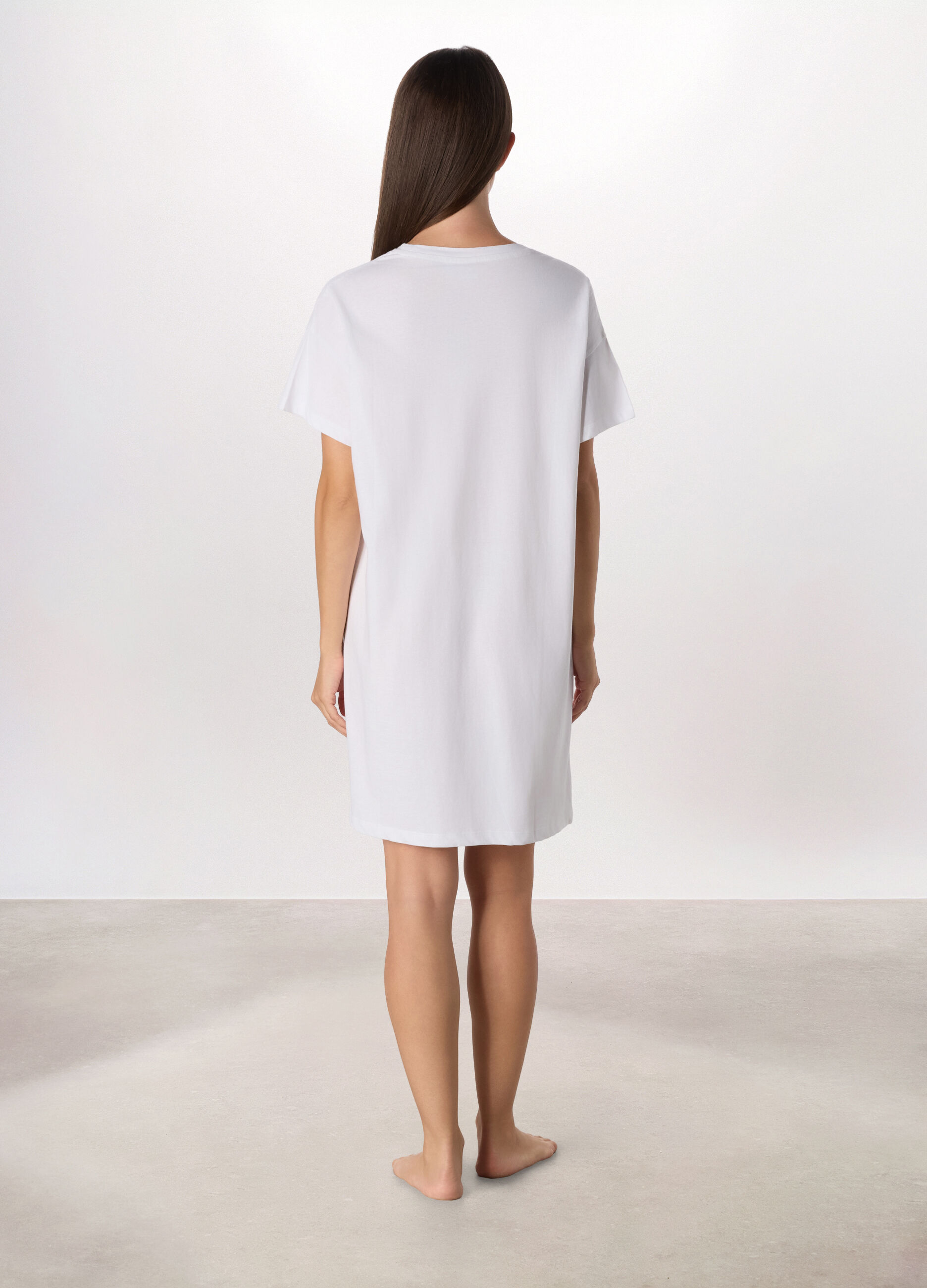 Camicia da notte Trudy a maniche corte in puro cotone donna_1