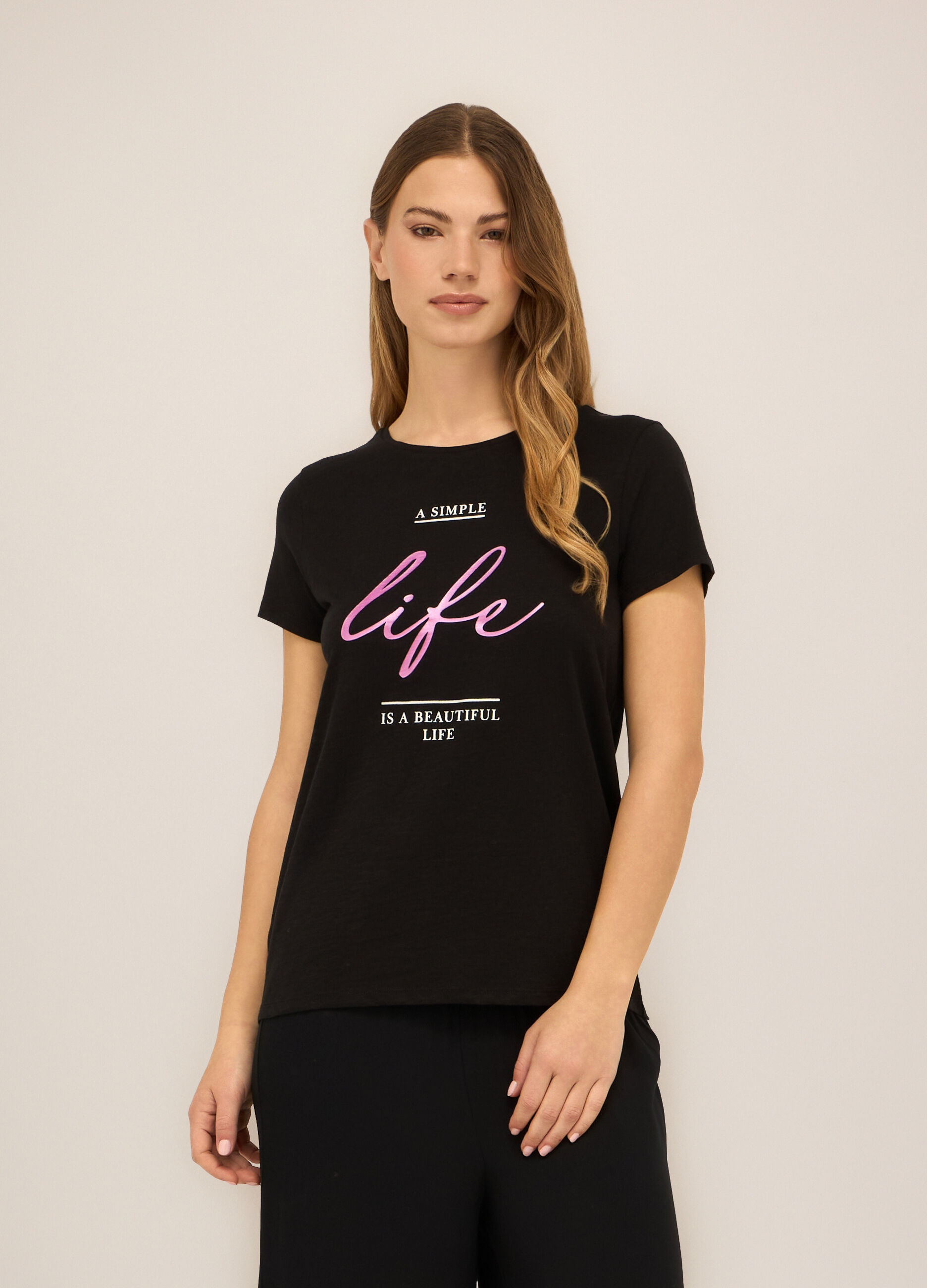 T-shirt in puro cotone donna_0