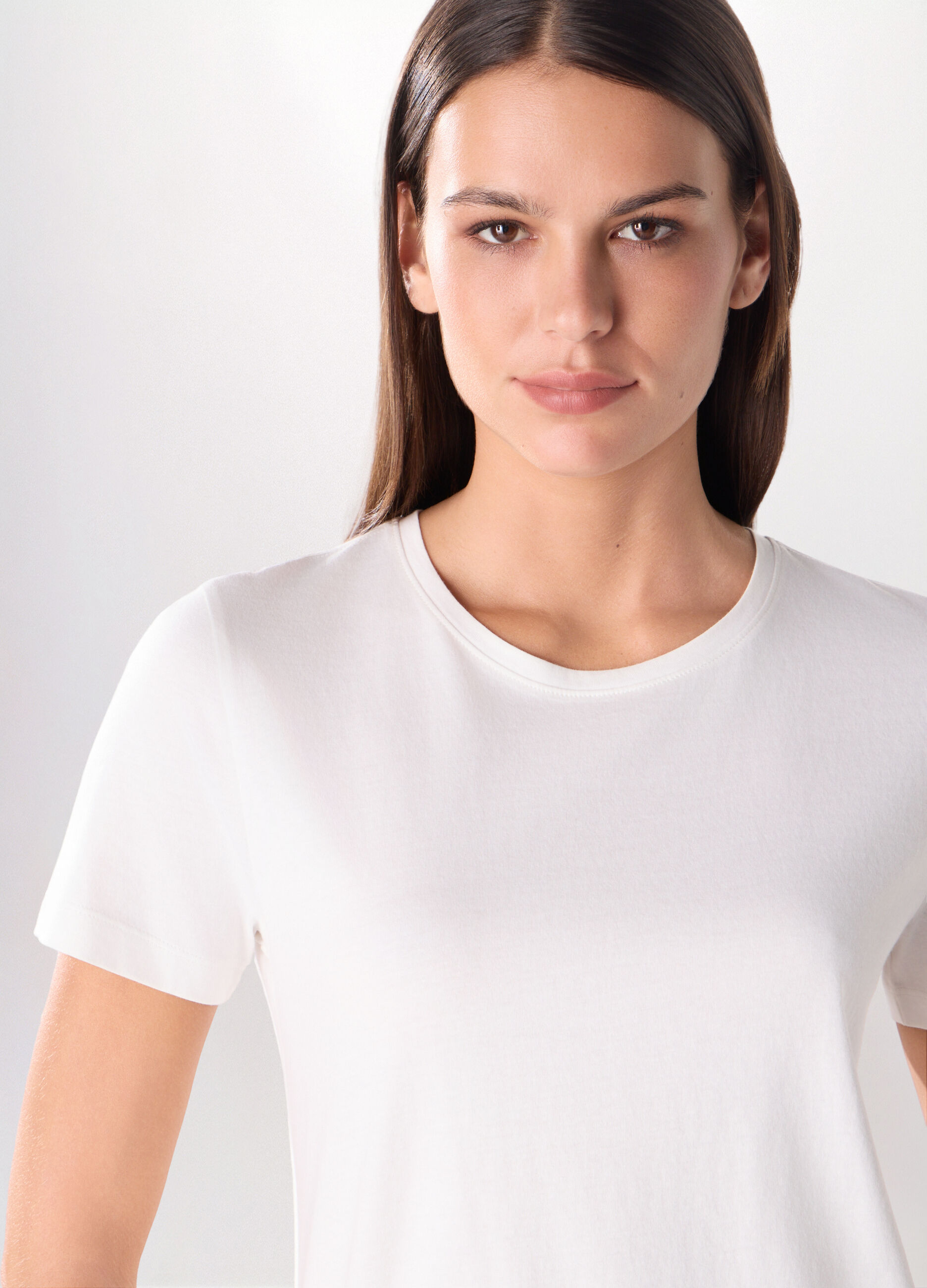 T-shirt in jersey di puro cotone donna_2