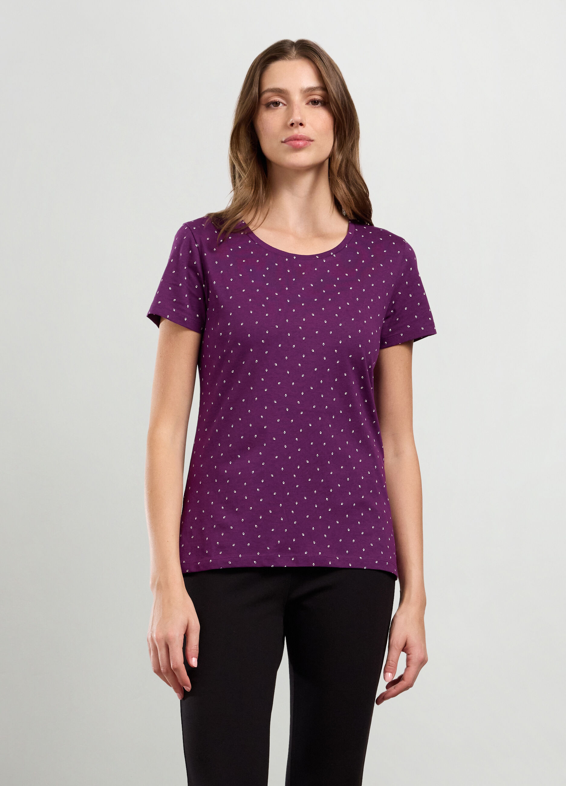 T-shirt in puro cotone con stampa donna_0