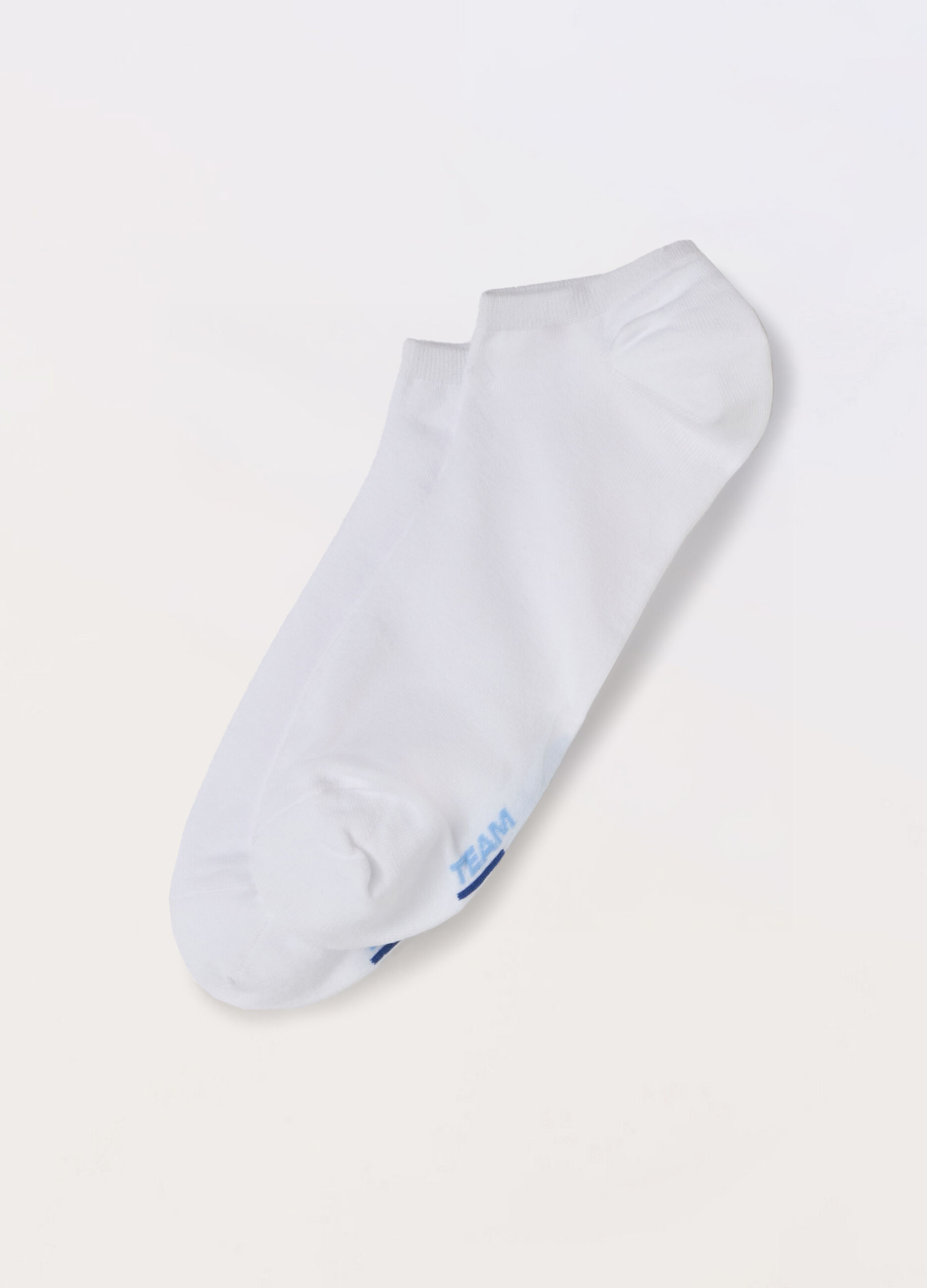 3 pack calzini sneaker in cotone stretch con scritta uomo_0