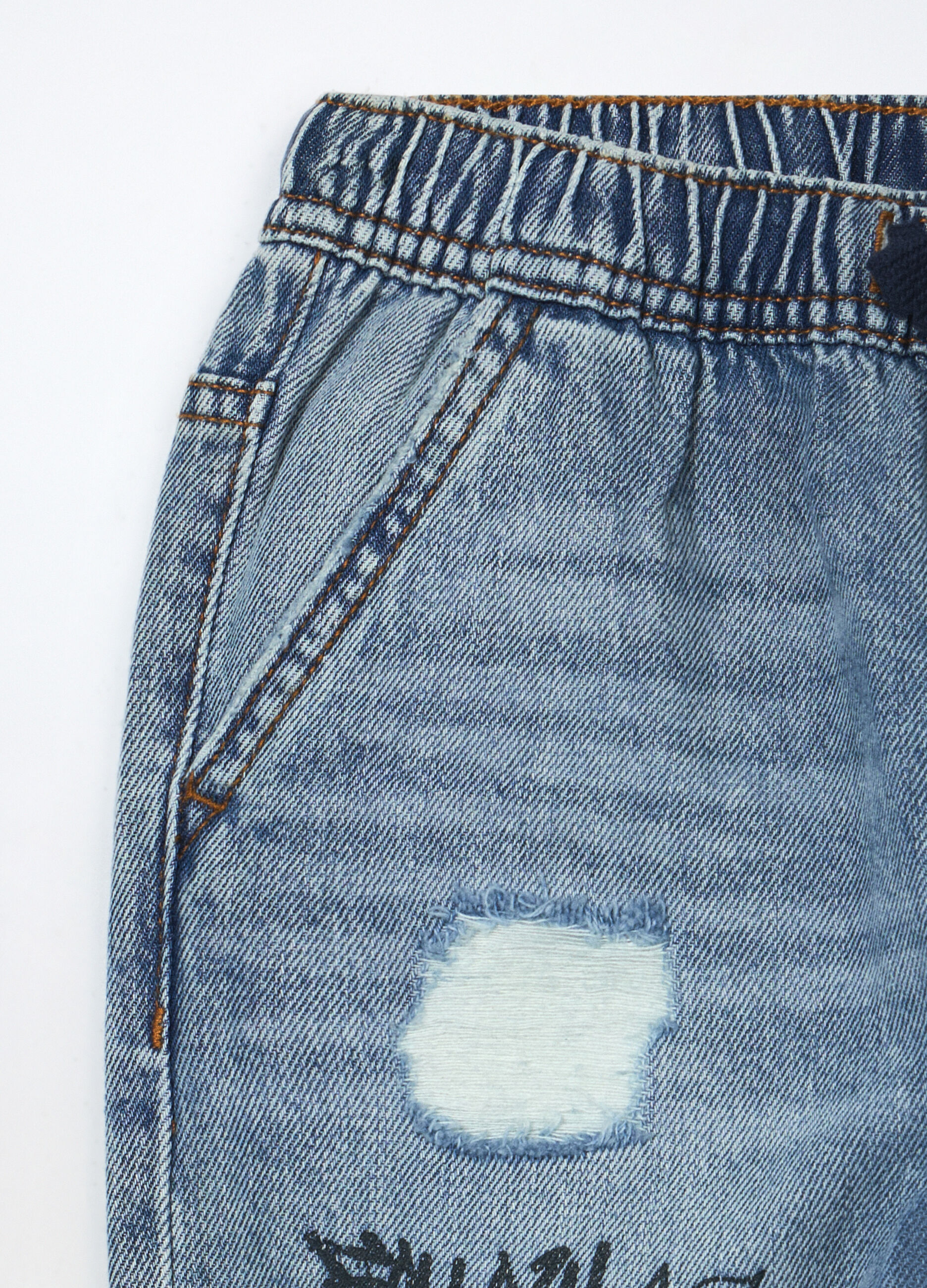 Jogger in denim misto cotone bambino_2