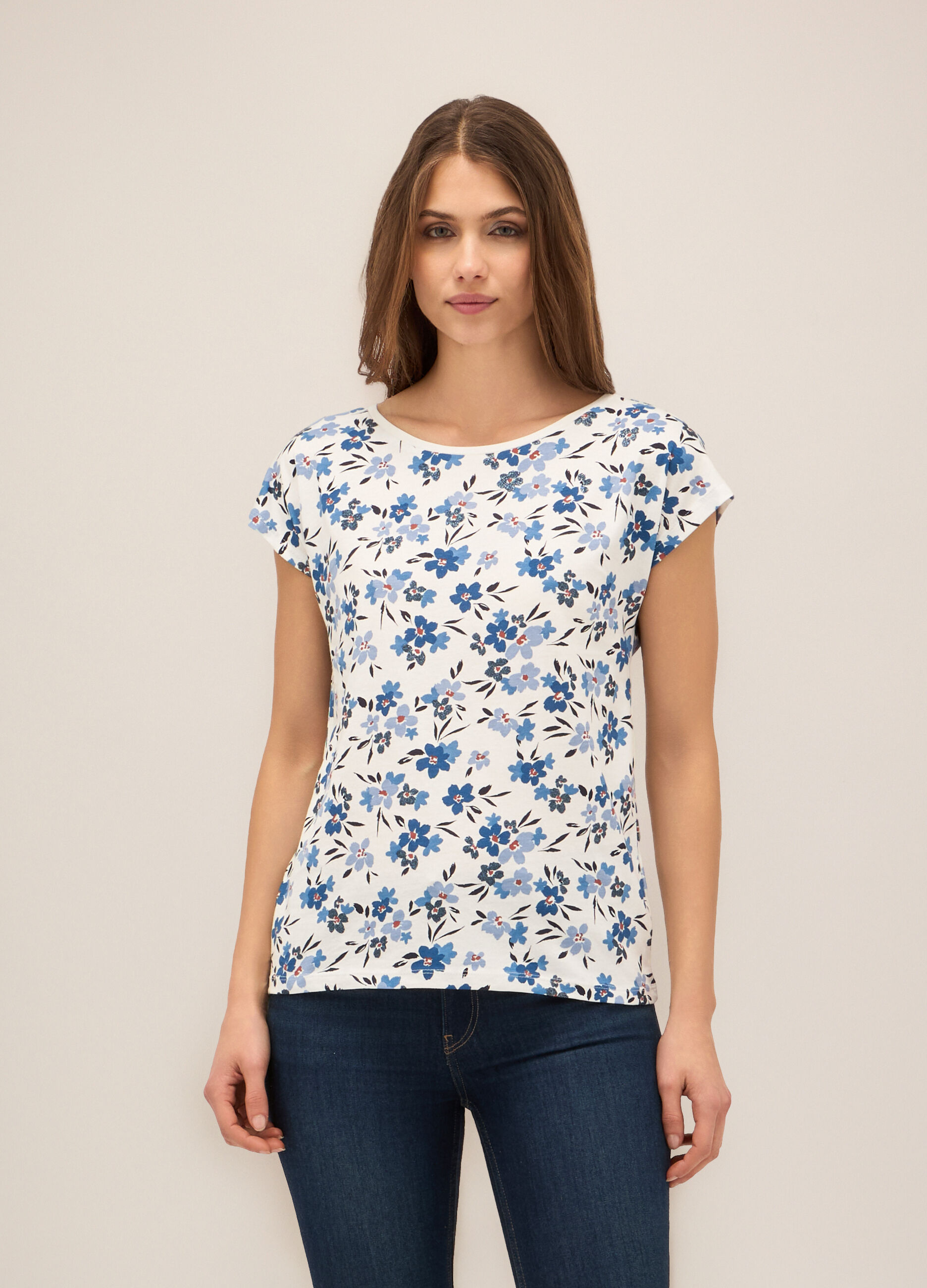 T-shirt in puro cotone donna_0