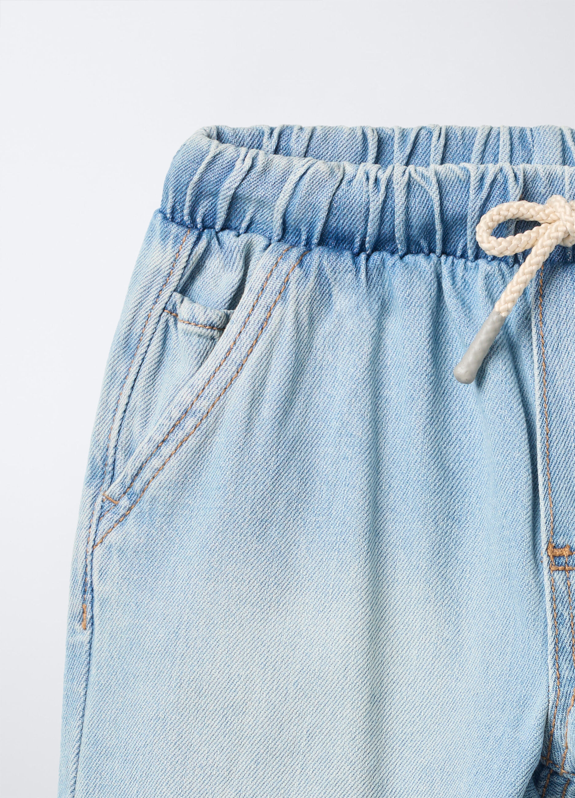 Jogger in denim di cotone misto viscosa Relaxed Fit bambino_2