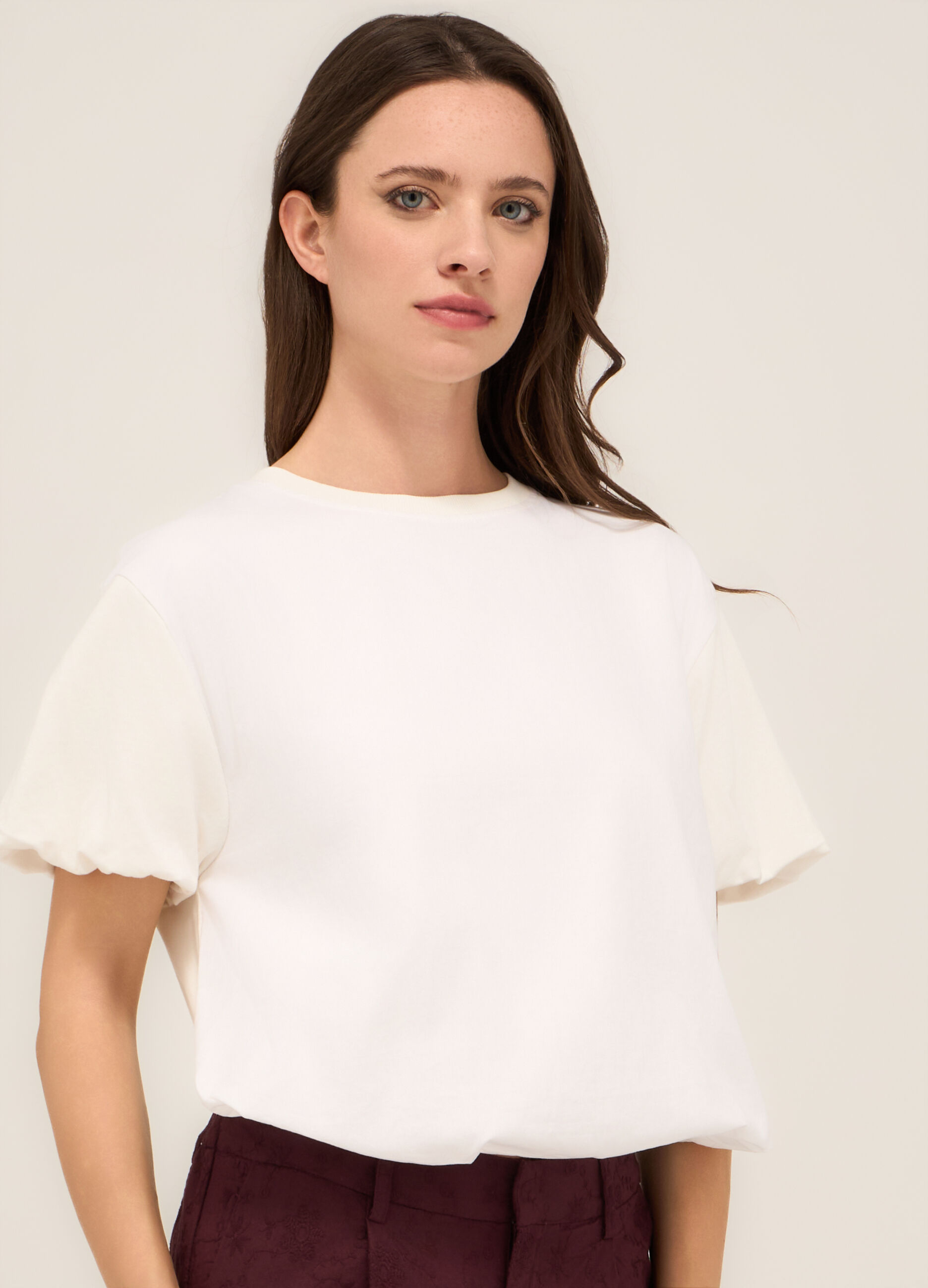 T-shirt in jersey di puro cotone donna_2