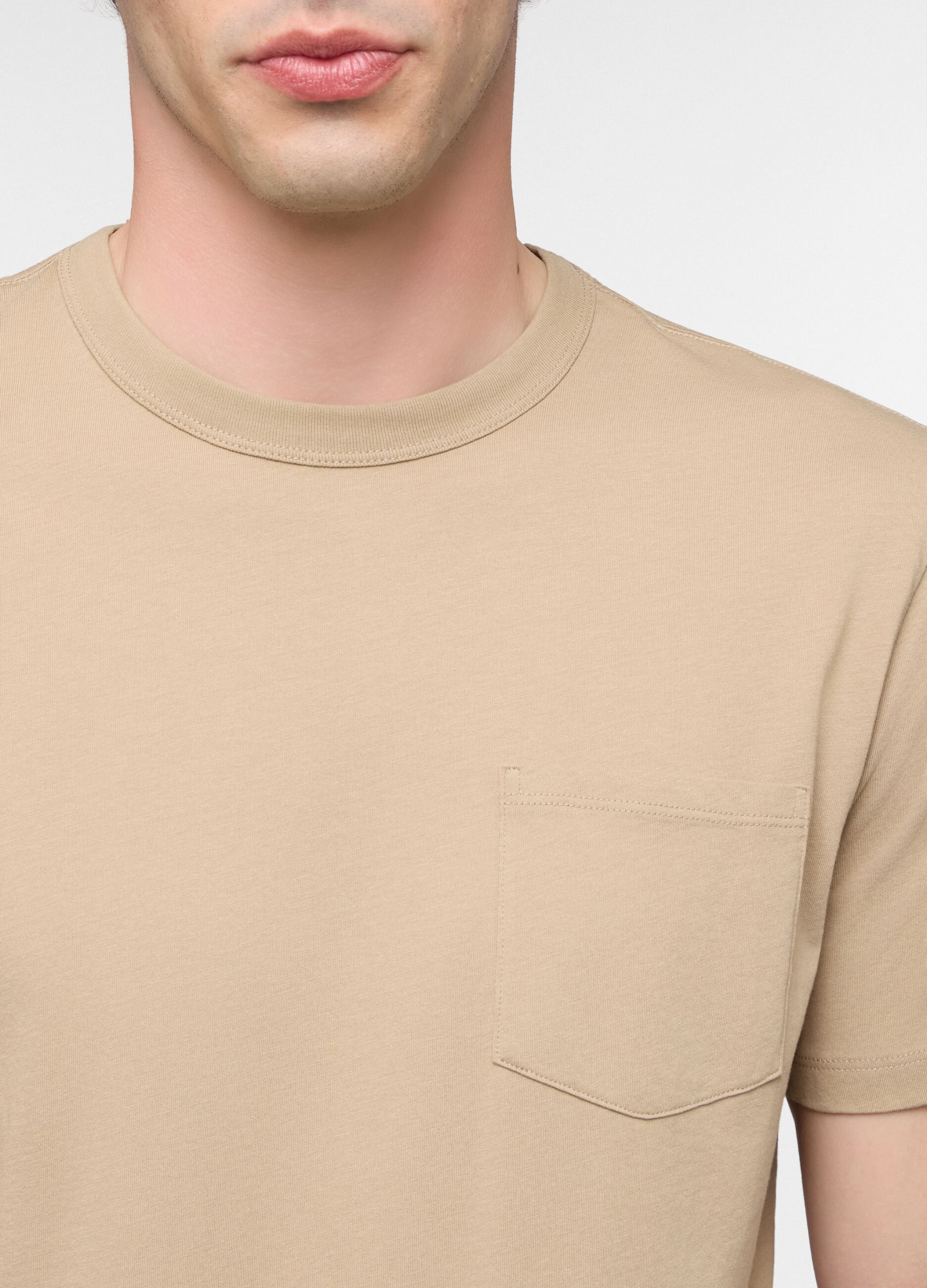 T-shirt girocollo in jersey di puro cotone uomo_2